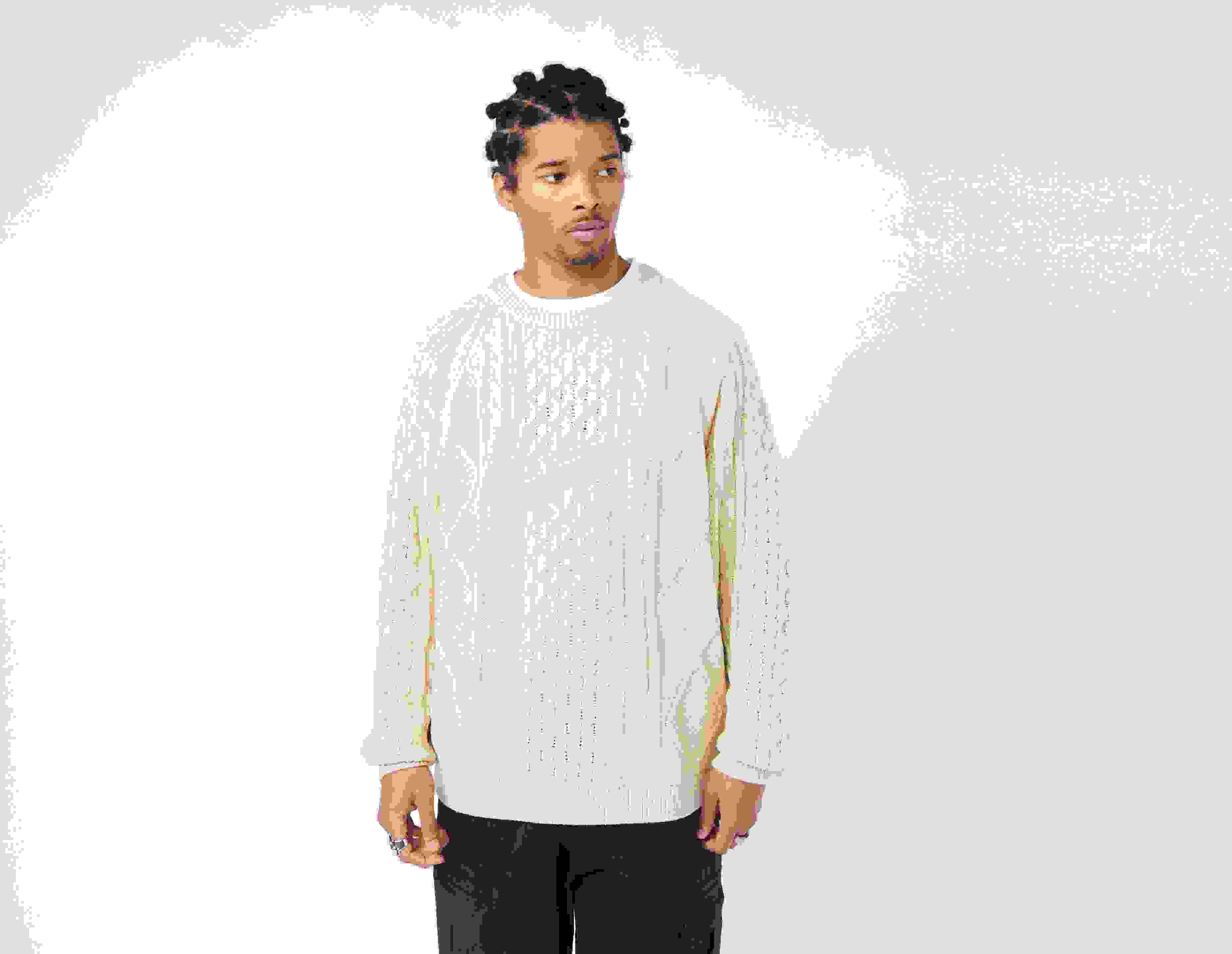 試着のみタグ付 NIKE CABLE KNIT SWEATER ベージュ XL