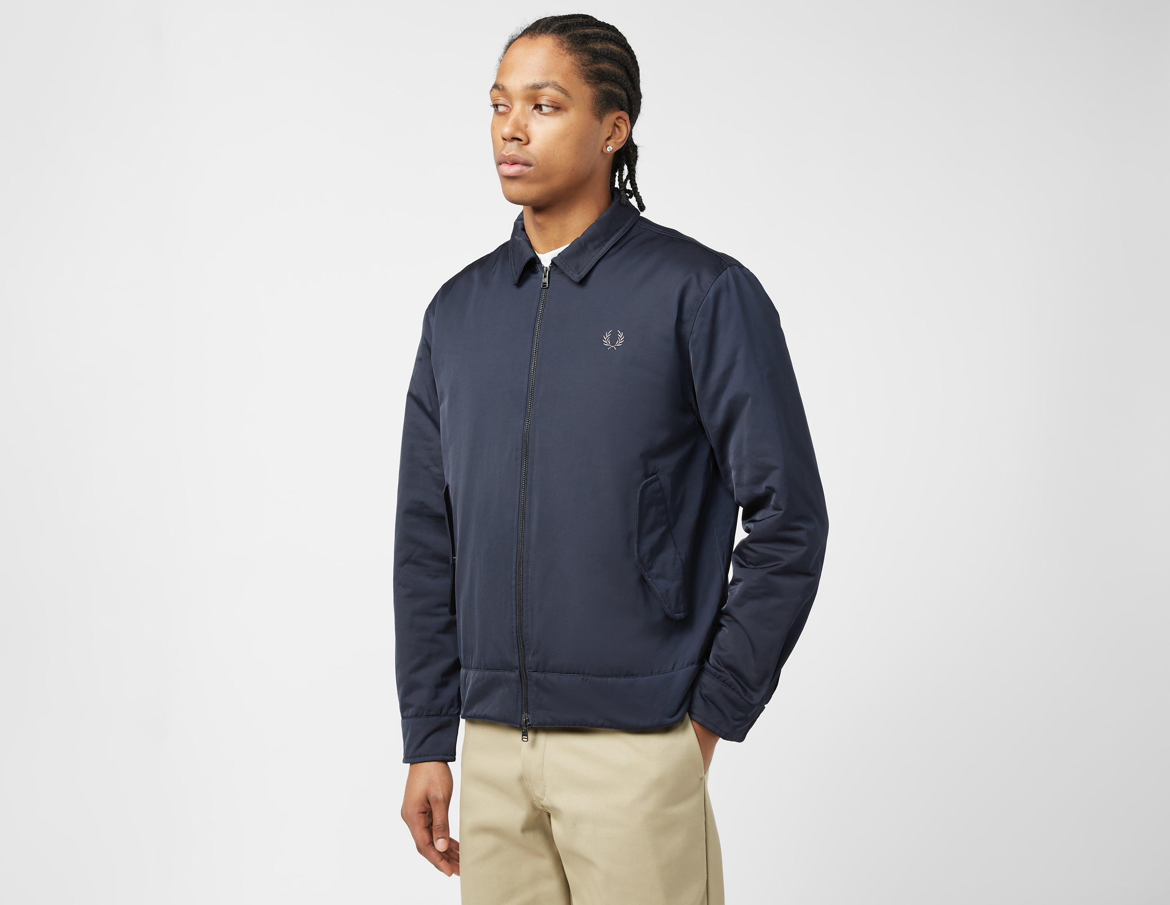 Healthdesign? | Blue Fred Perry Twill Zip Jacket | Web stripe