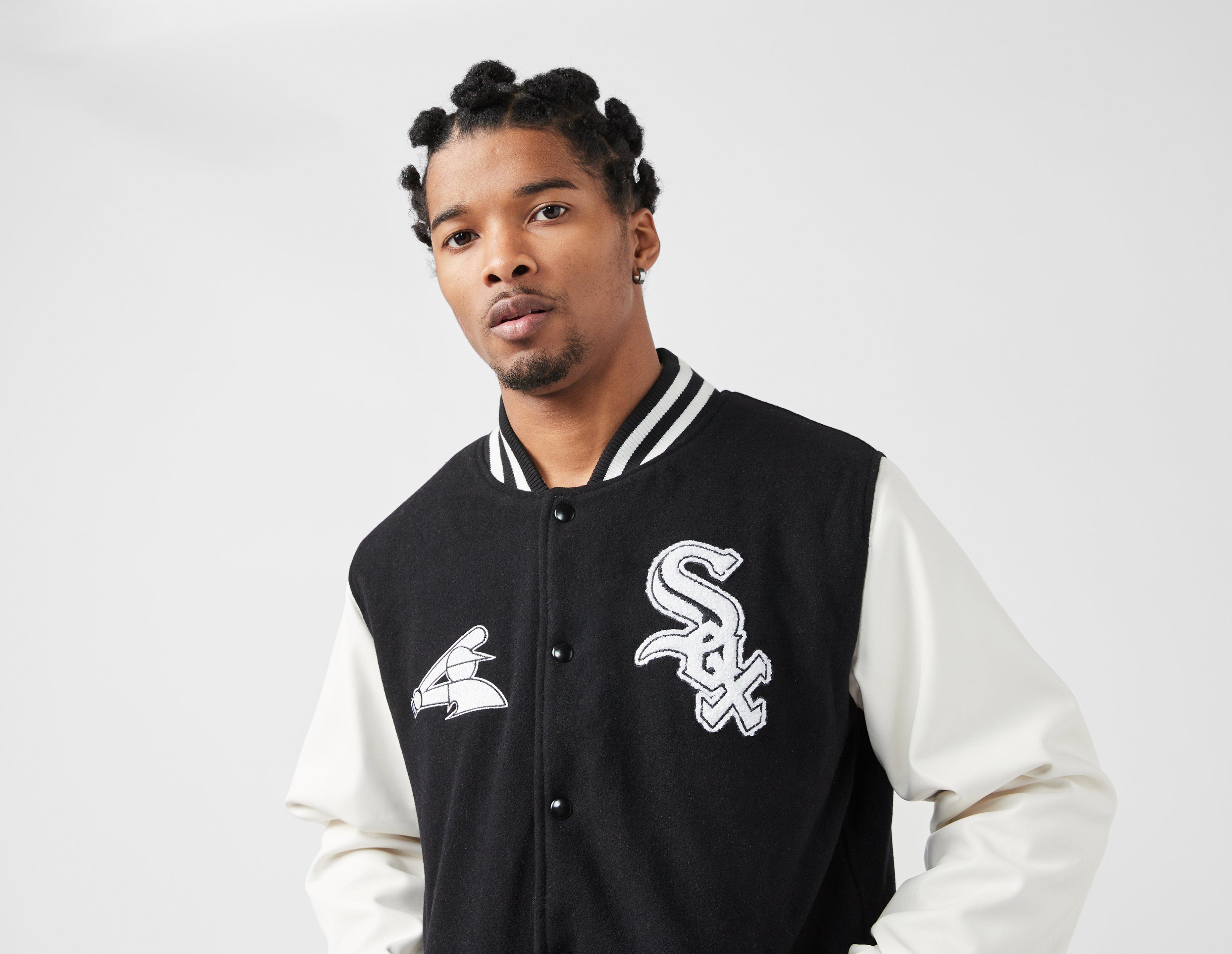 Jackets New Era Chicago White Sox MLB Heritage Varsity Jacket Black/ Off  White