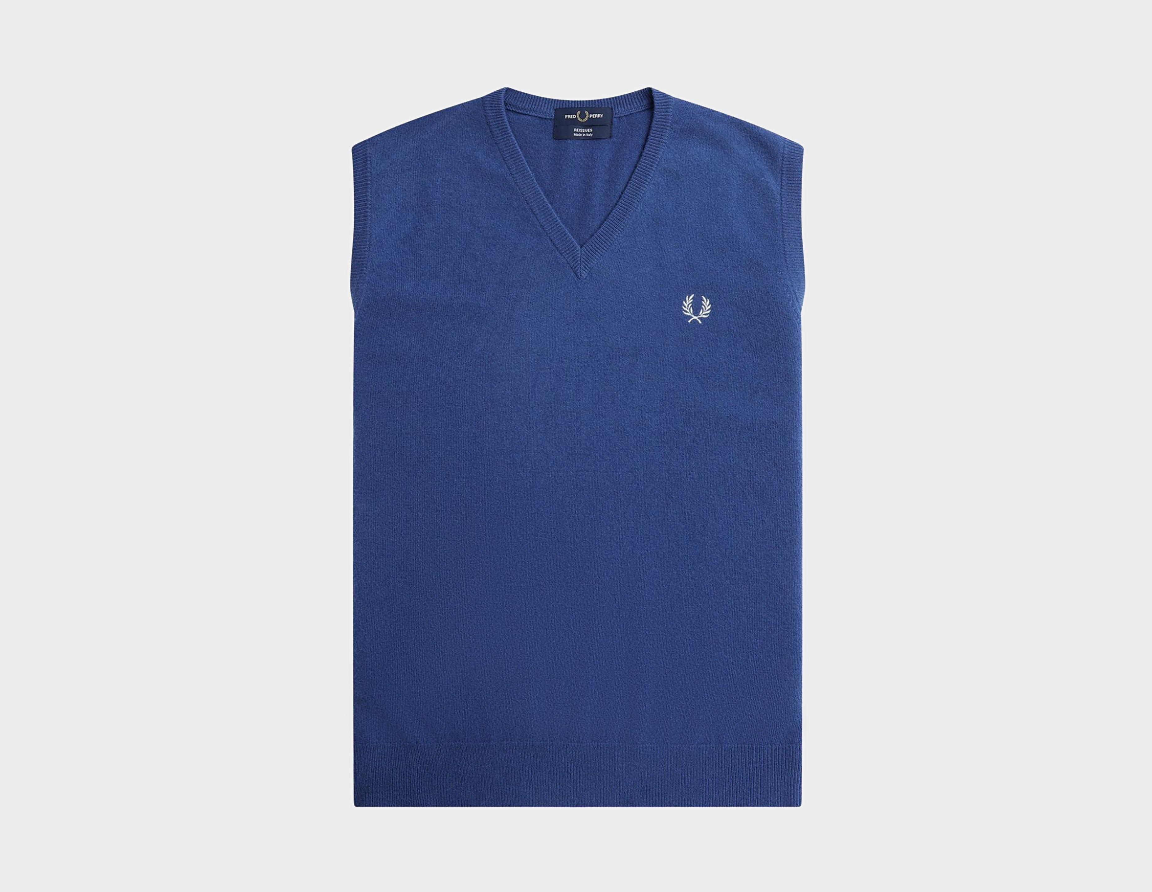 Blue Fred Perry LBSWOOL TANK TOP Canalisateurs