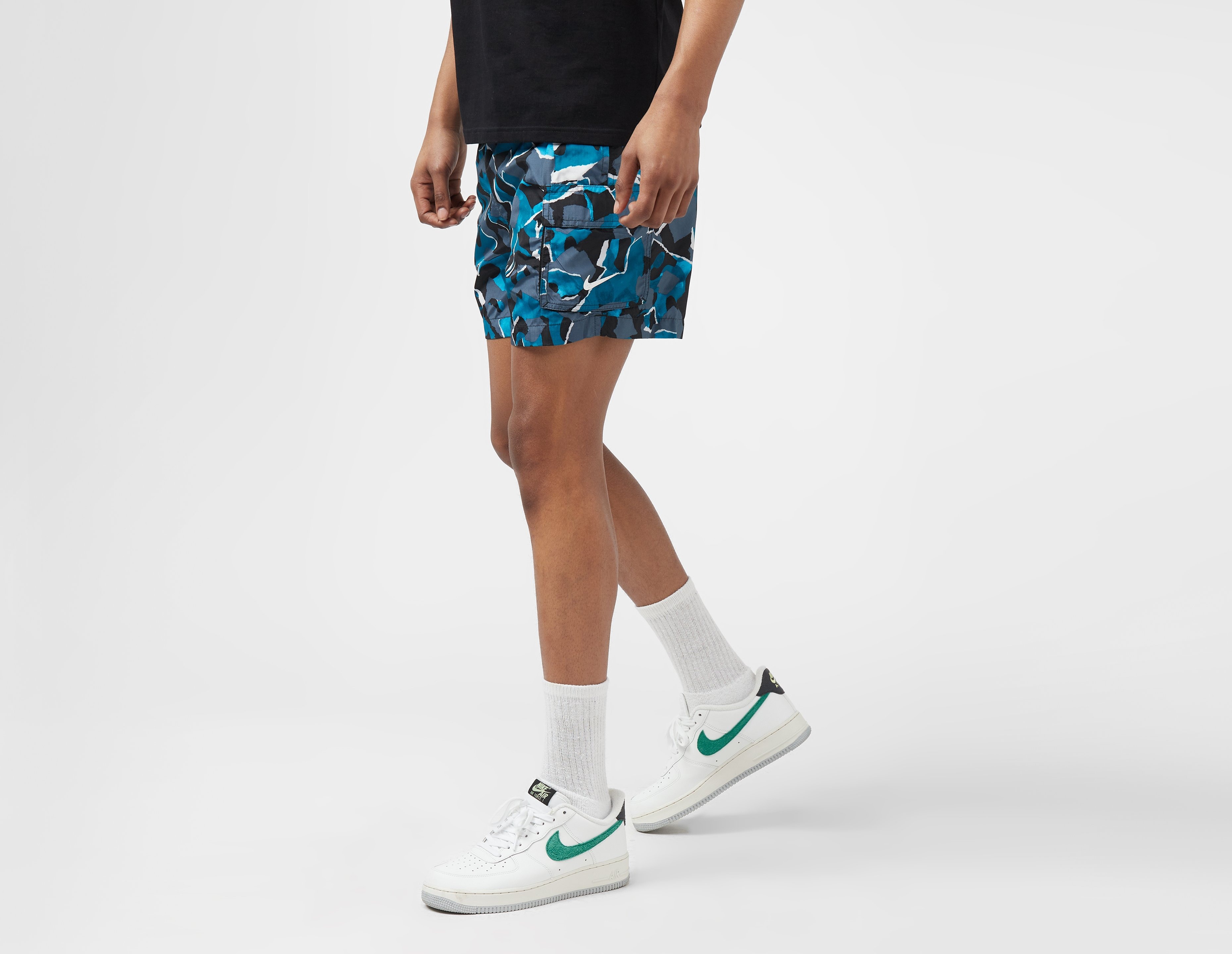 Blue Nike Camo Voyage Shorts | cheap nike kobe viii sneakers price