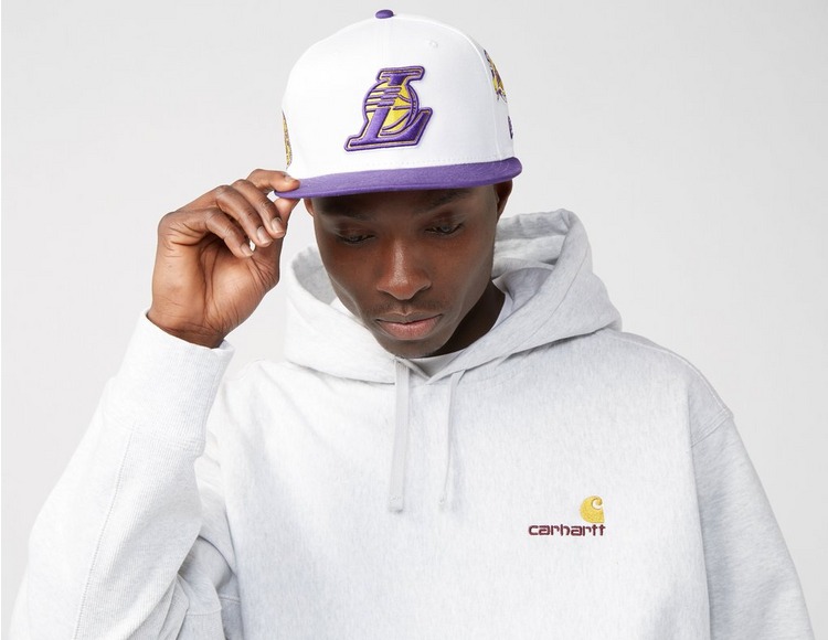 Healthdesign? Patch New Bucket | Monogram | Jacquard Cap Over 9FIFTY NBA Caladio Lakers White LA All Hat Era