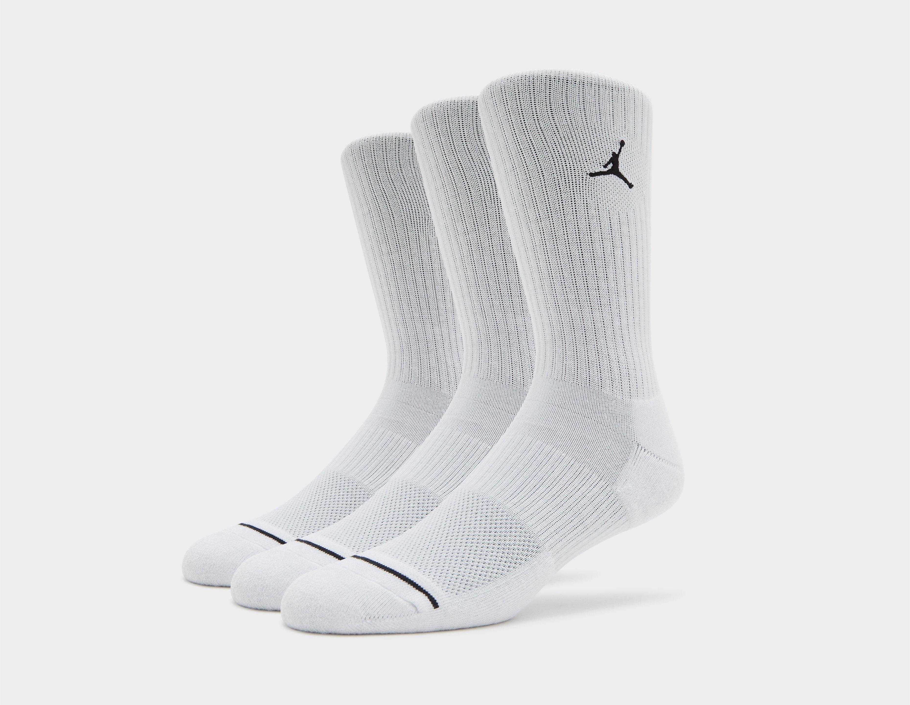 Langcom White Jordan quantity 3 Pack Everyday Crew Socks