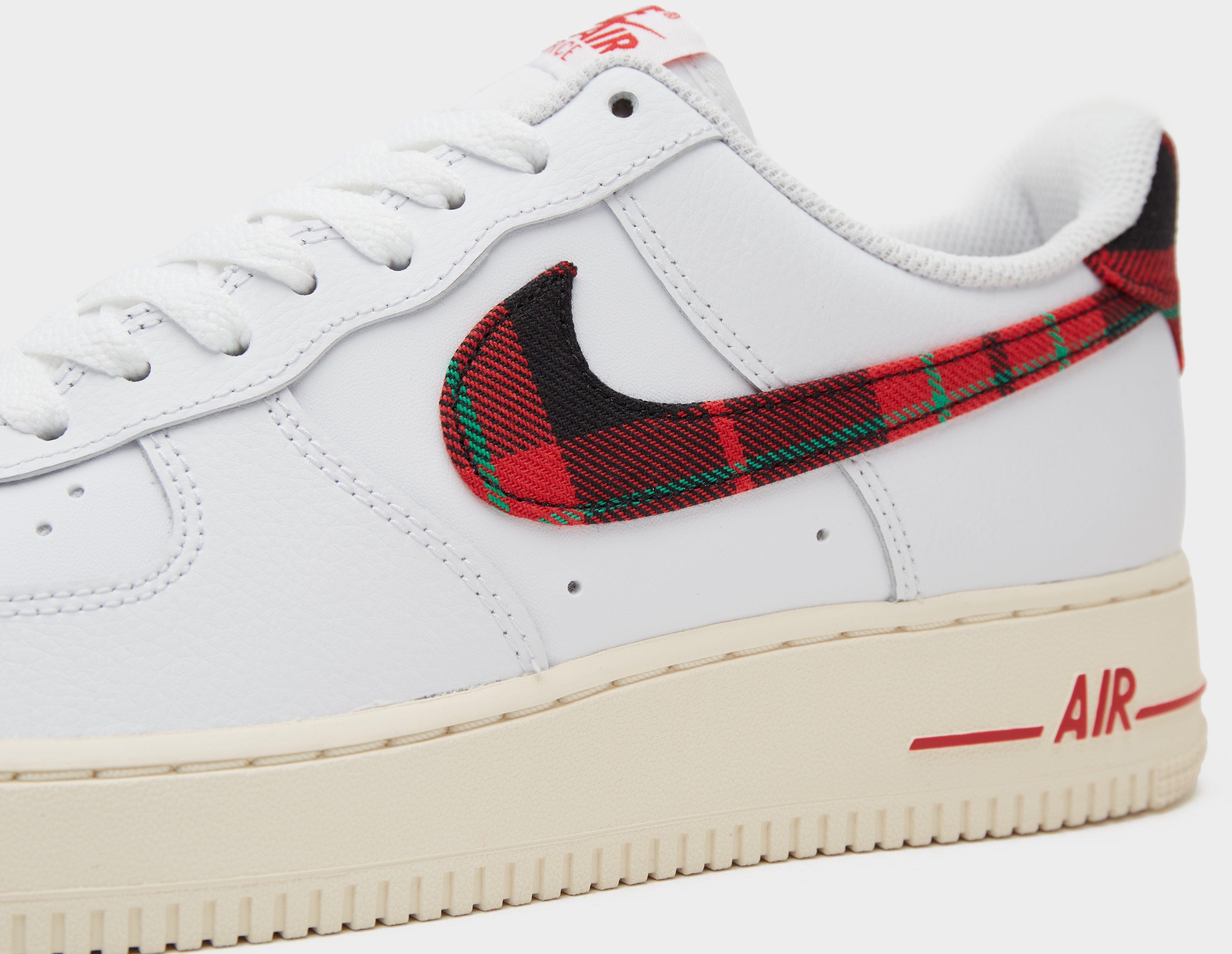 Nike Air Force 1 '07 LV8 Low Plaid Tartan White Red Green DV0789-100 sz 14  Men's