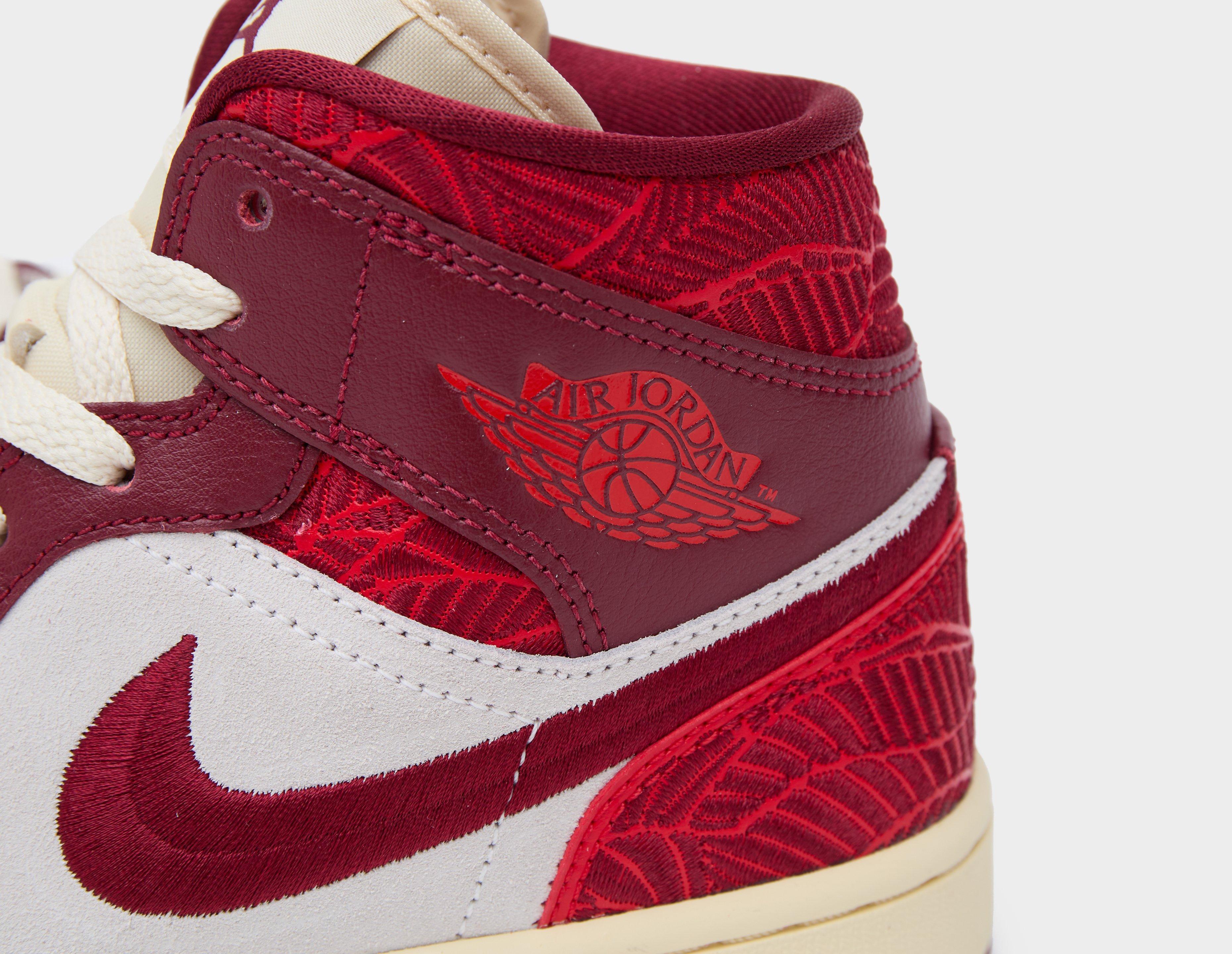 Air jordan 1 mid dames online rood