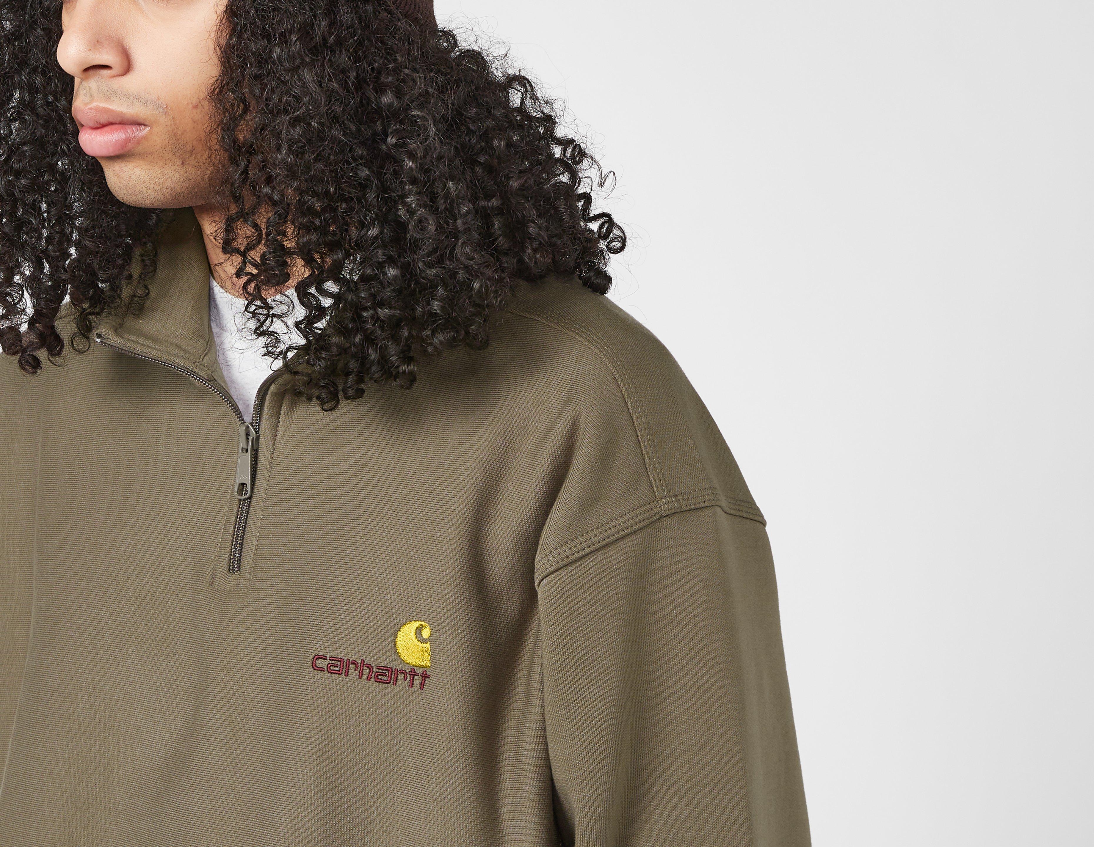 Purple Carhartt WIP American Script Half Zip Sweatshirt