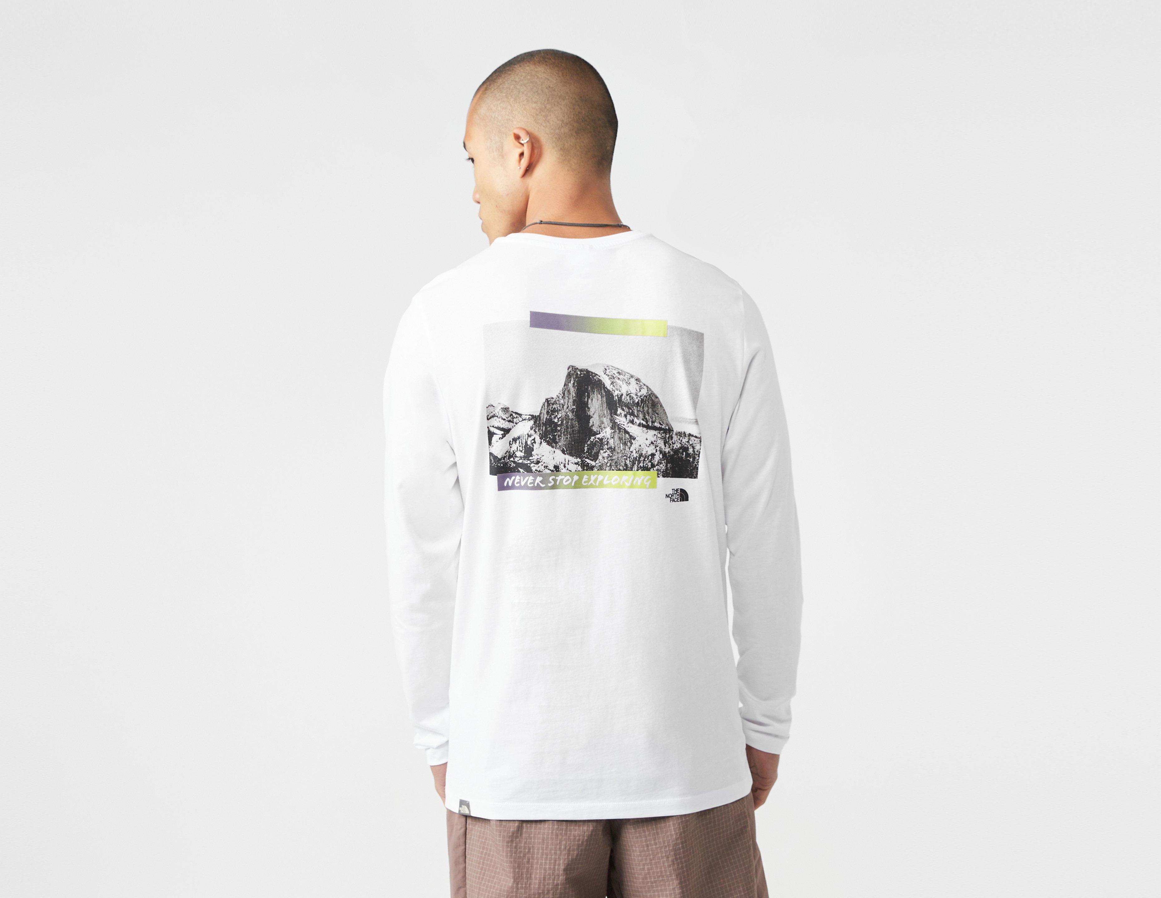 North face never stop exploring t store shirt white