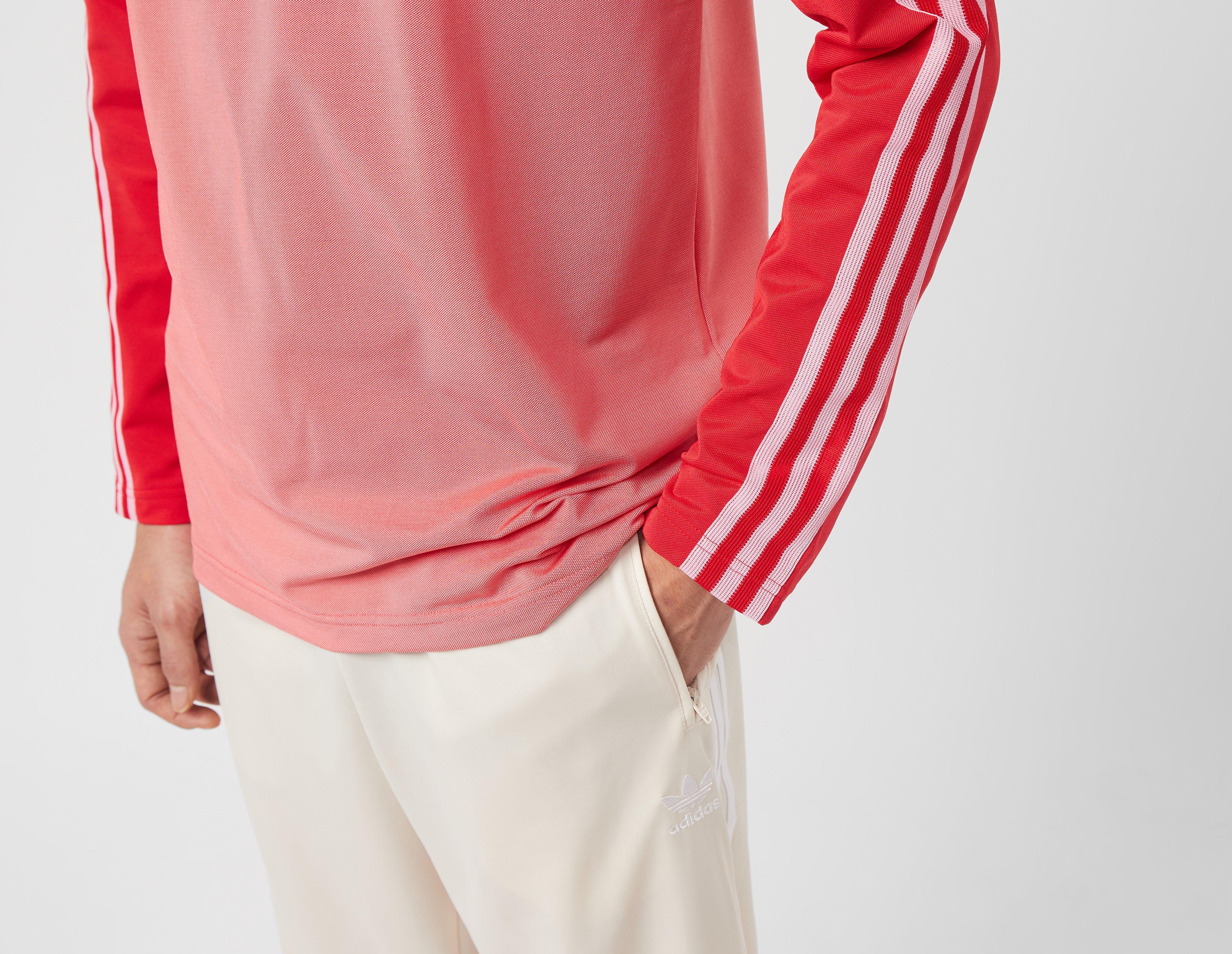 Red adidas Originals Adicolor 70s Long Sleeve Vintage Polo Shirt