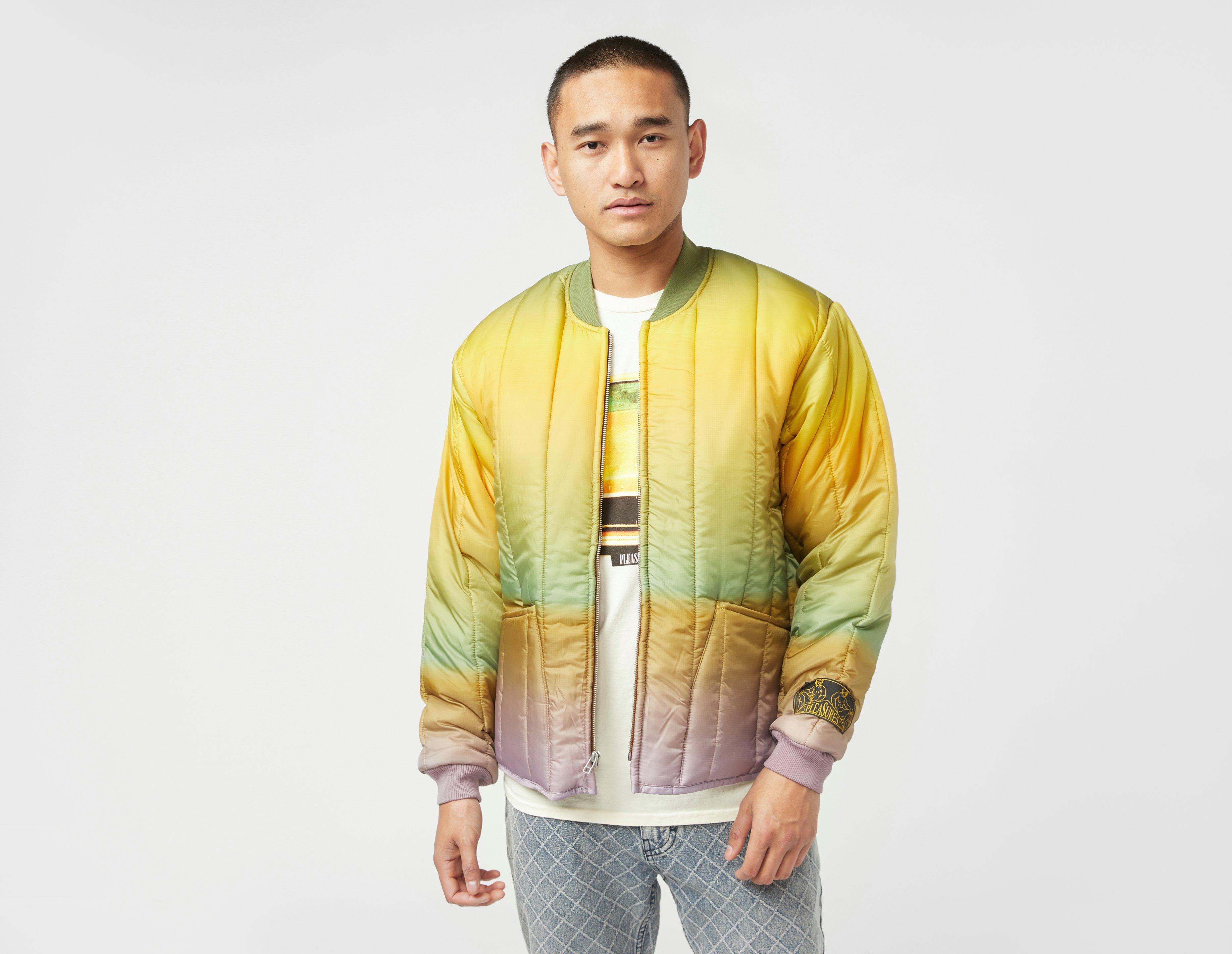 panelled washed denim jacket | Yellow Pleasures Incense Puffer