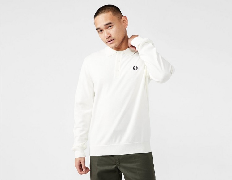Fred Perry Knitted Long Sleeve Polo Shirt