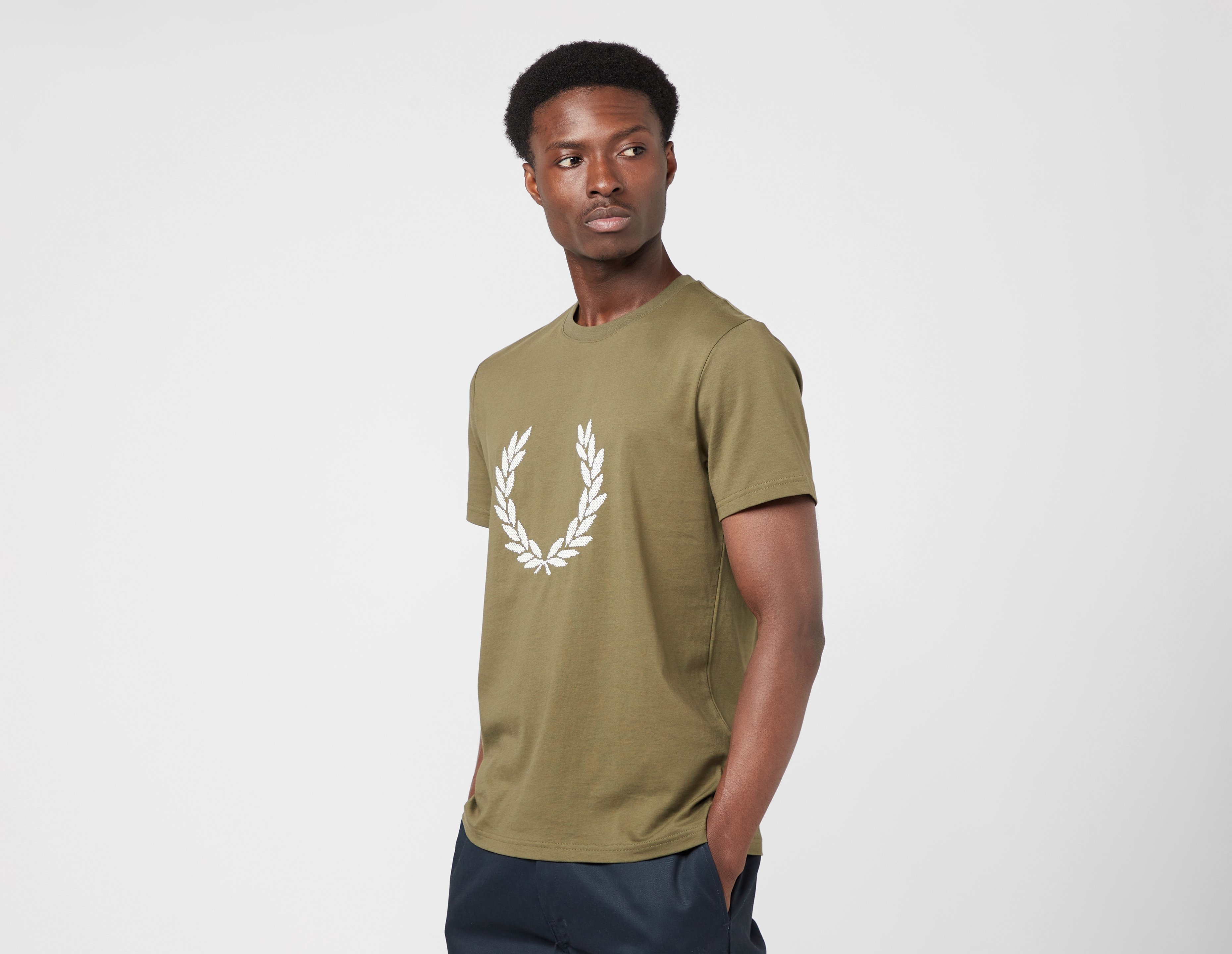 fred perry cross stich t-shirt, green