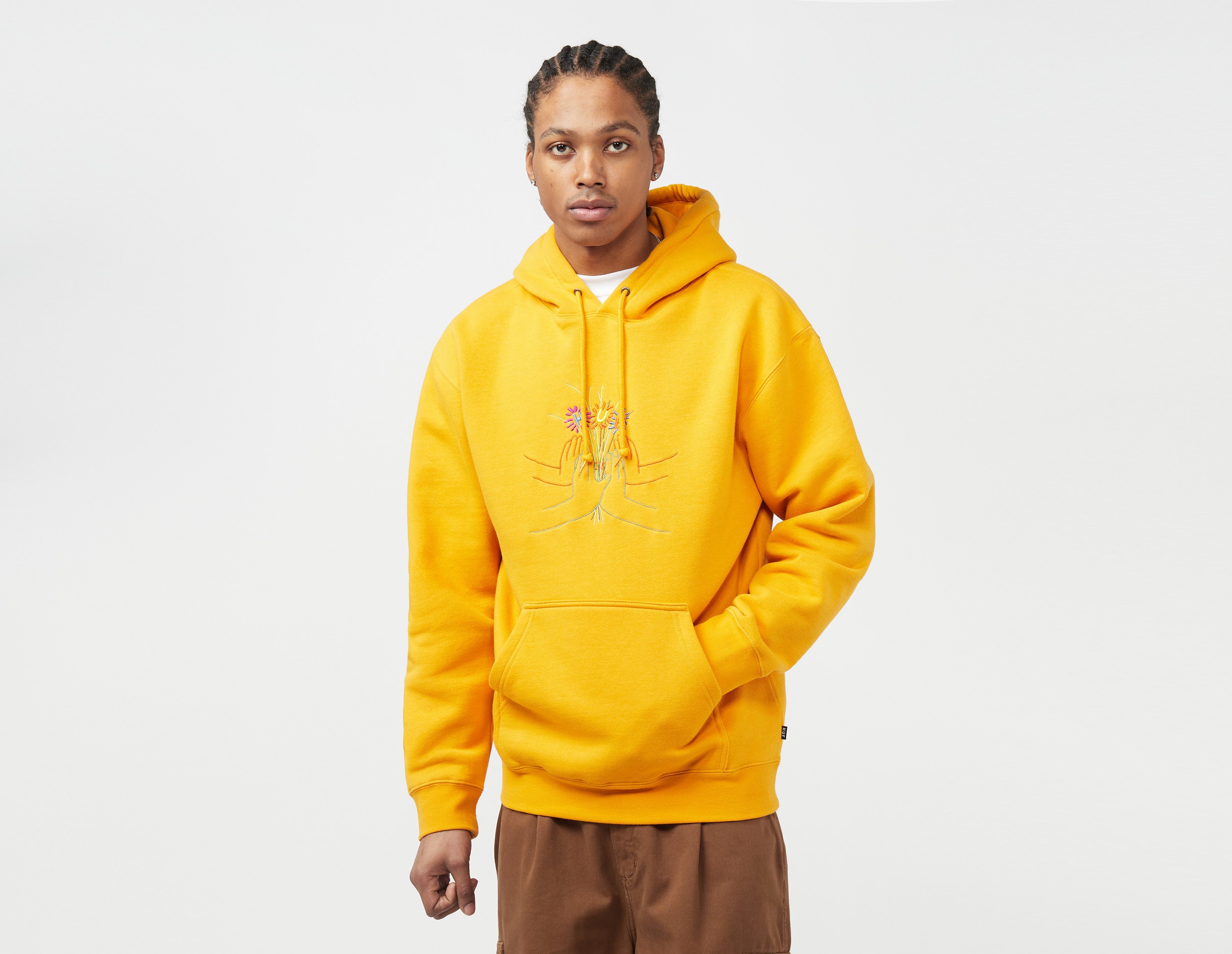 Yellow Huf Community Garden Hoodie size