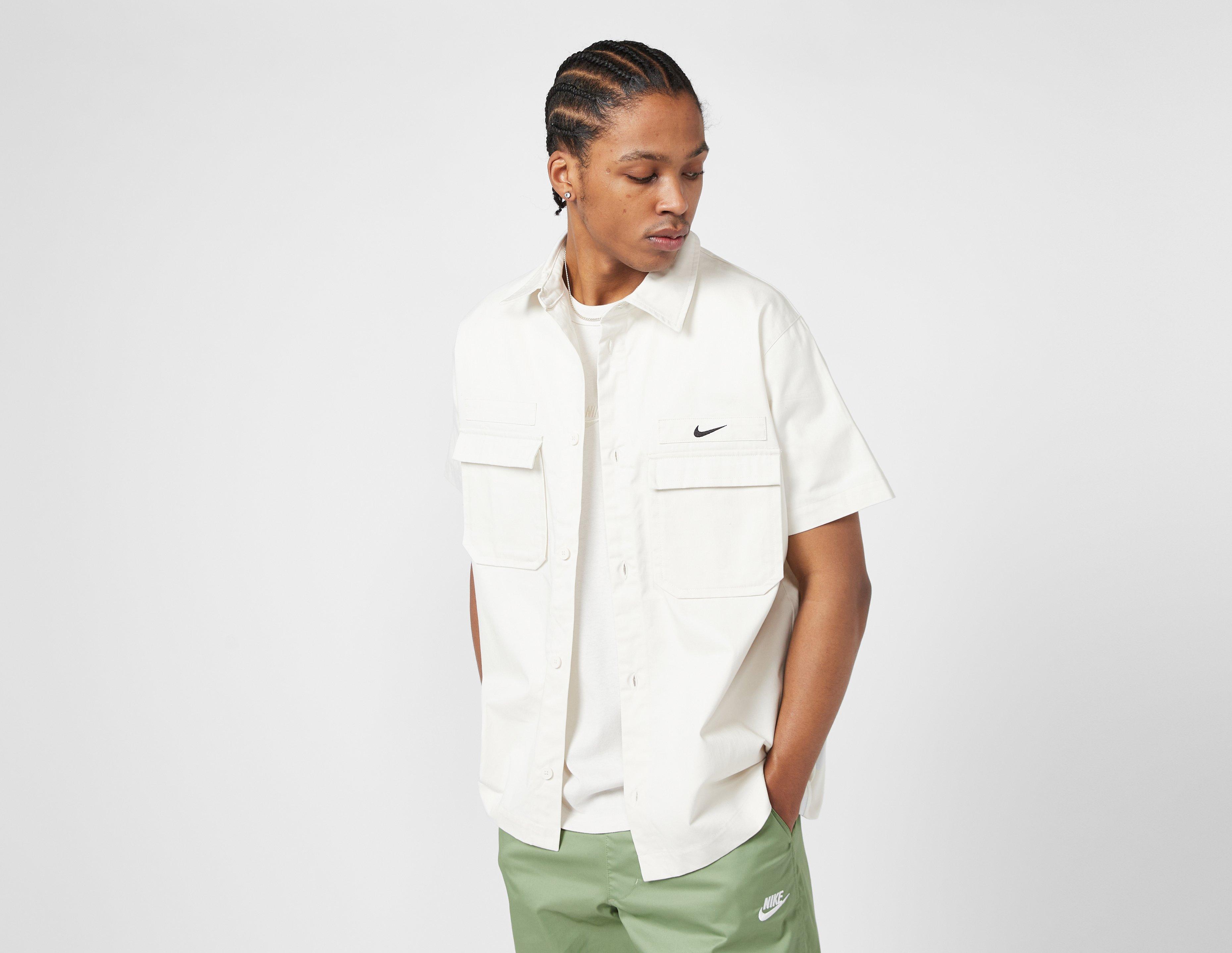 Nike Life Men's Woven Military Short-Sleeve Button-Down Shirt.