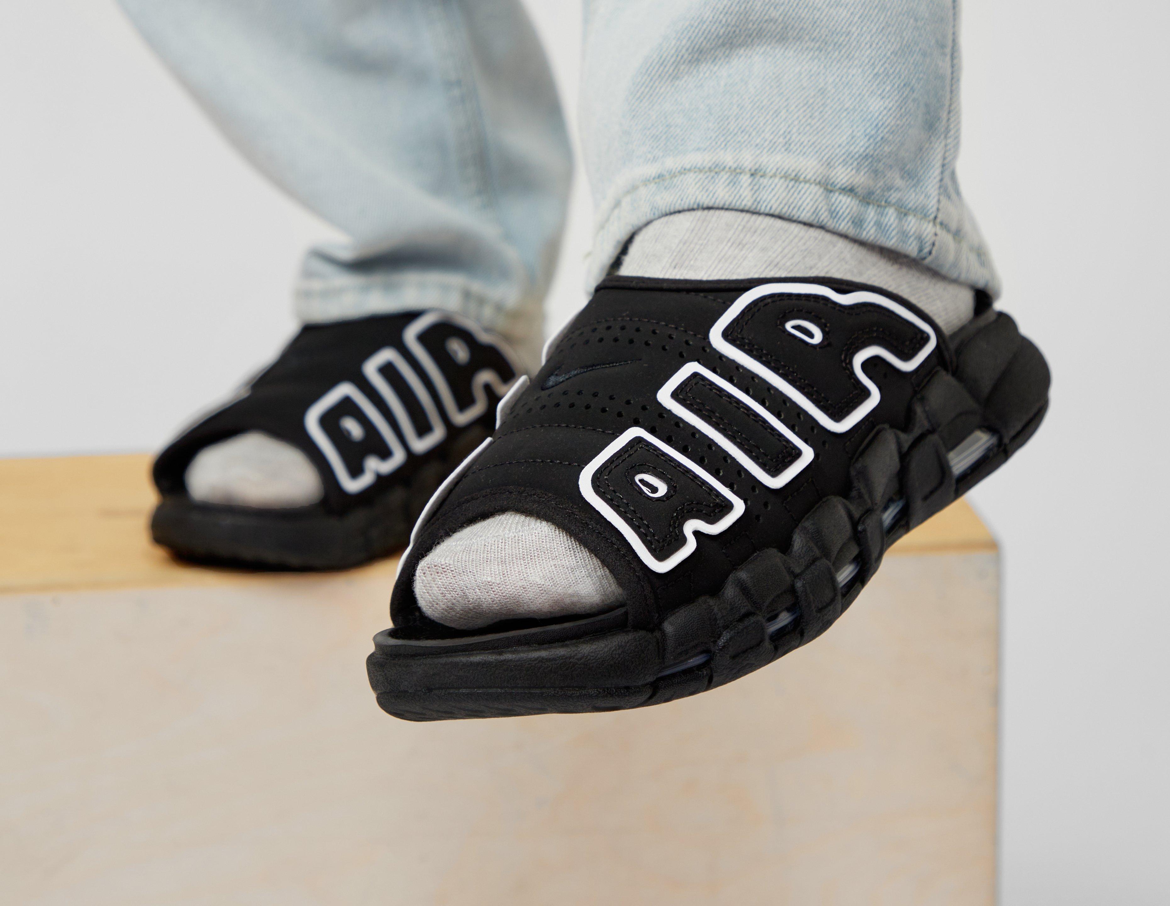 Black Nike Air More Uptempo Slides Women's | size?