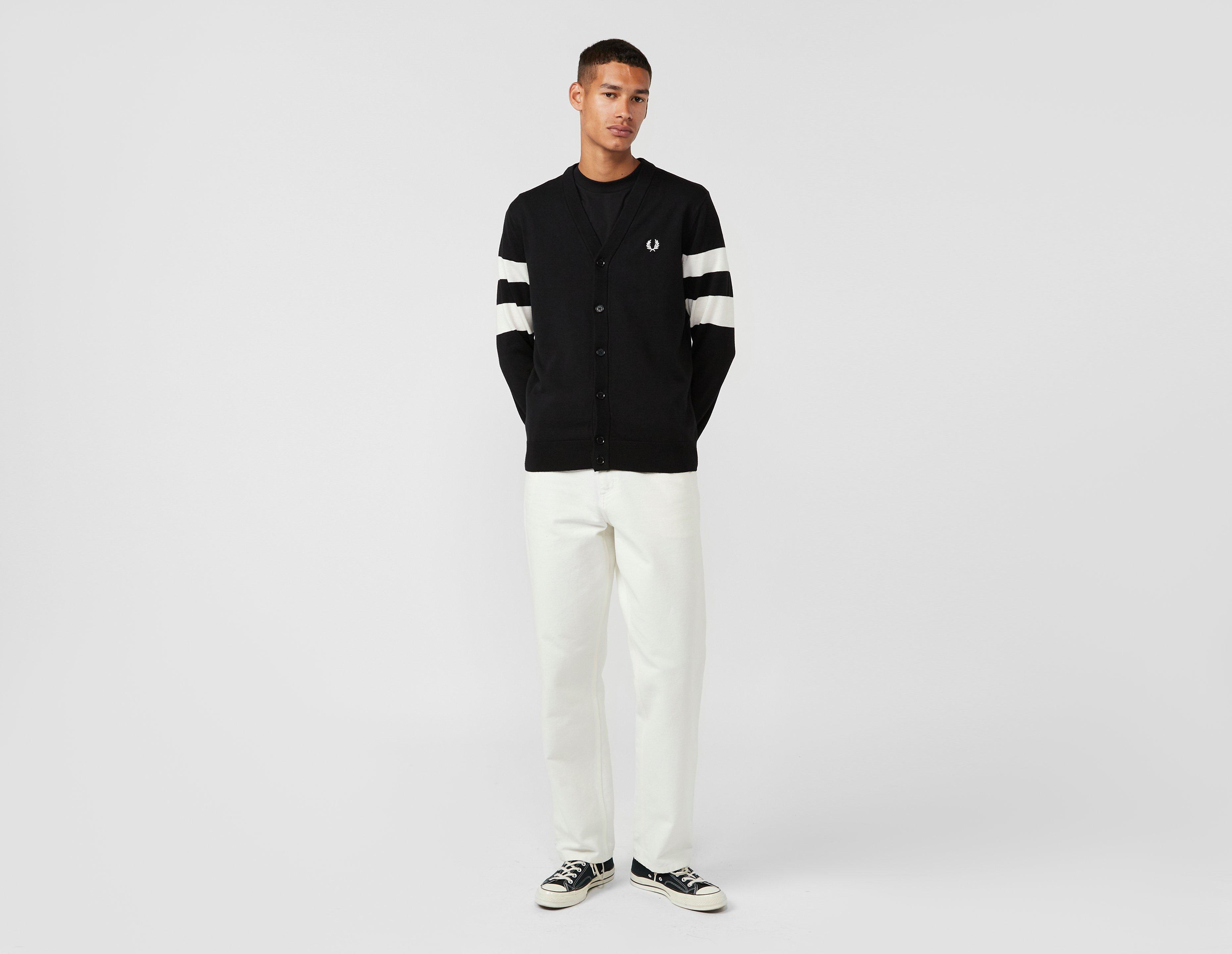 Black Fred Perry Tipped Sleeve Cardigan | size?