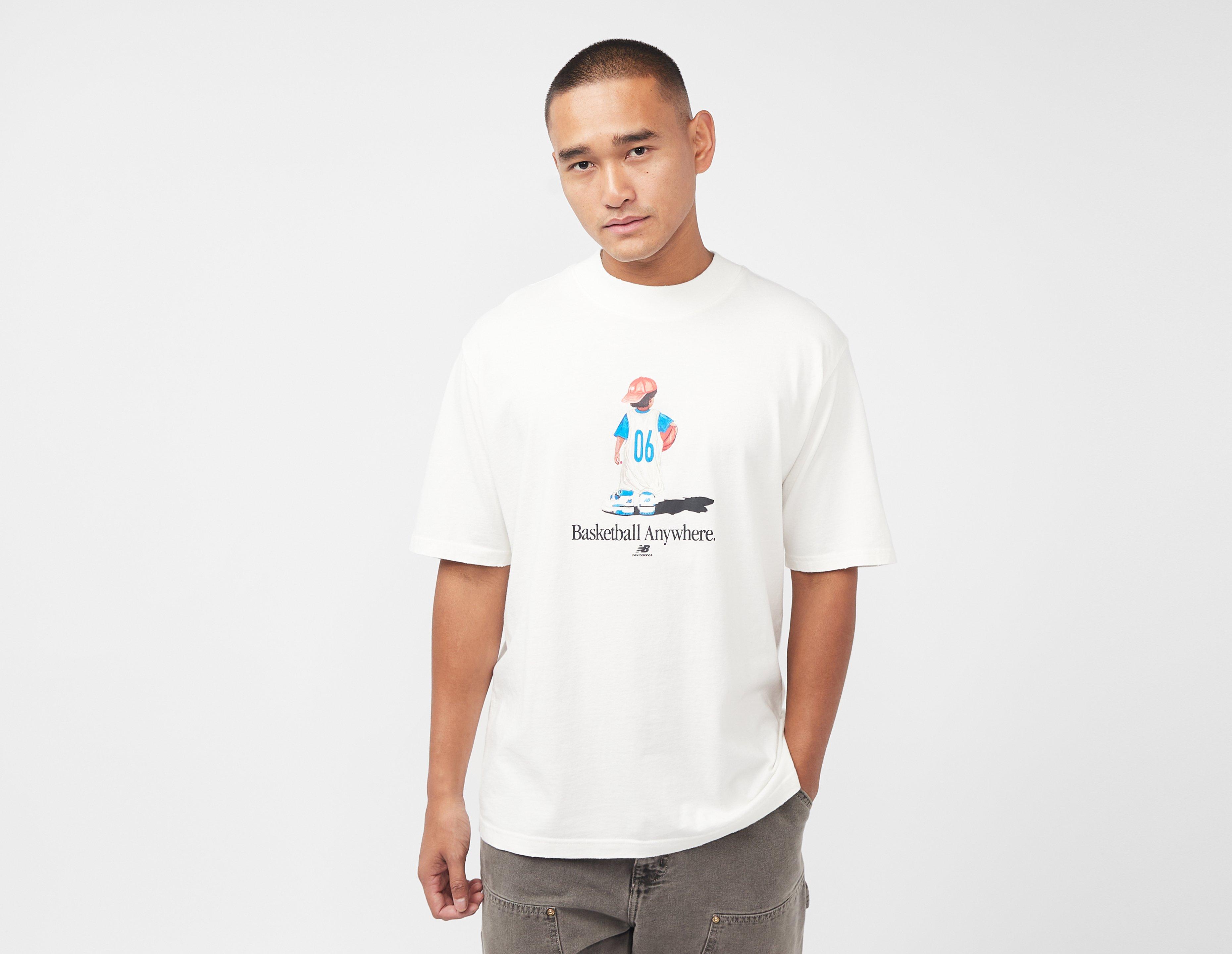 White New Balance Hoops Abstract Graphic T Langcom Shirt