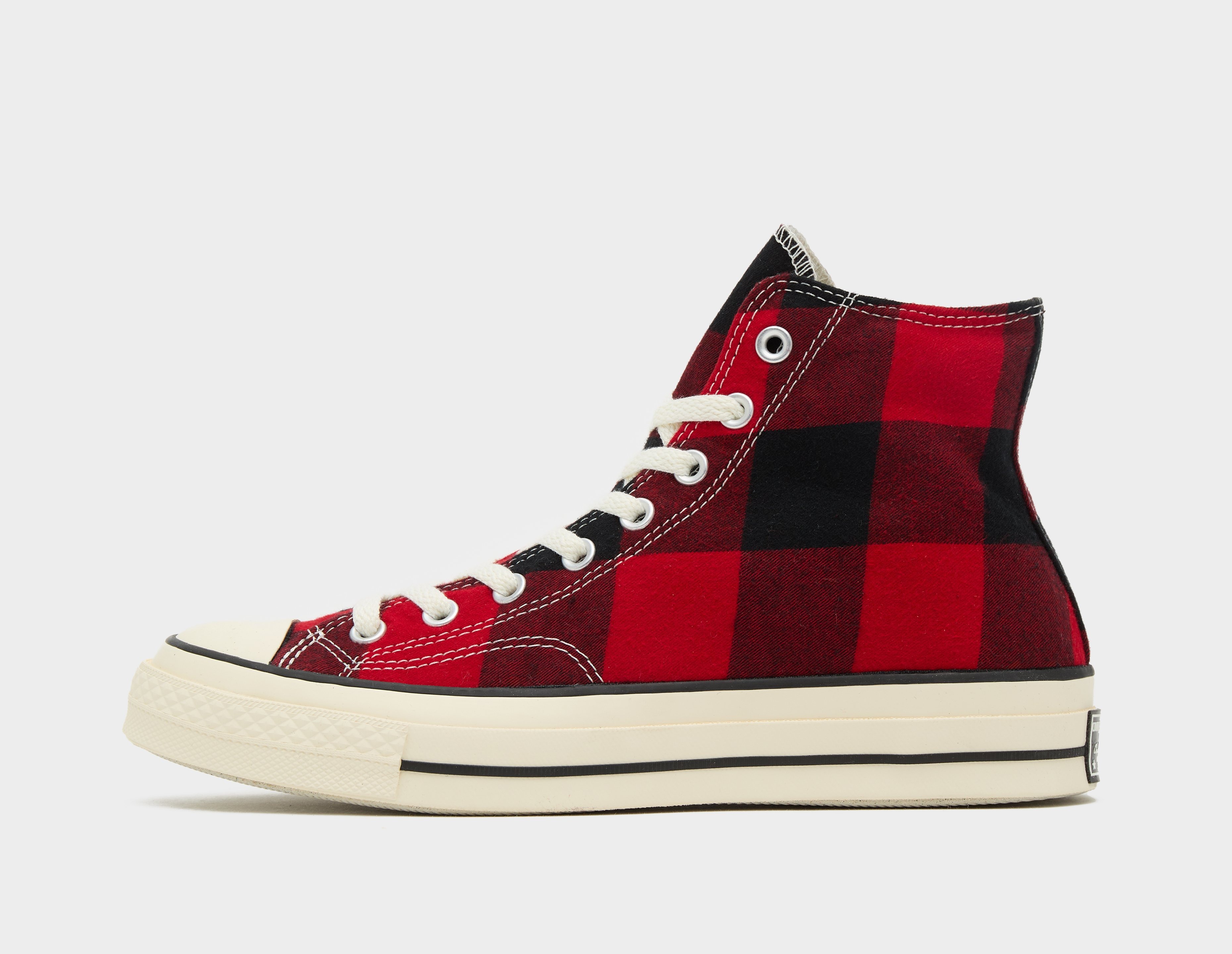 Flannel Converse Chuck Taylor Upcycled Red Converse Chuck 70 Hi
