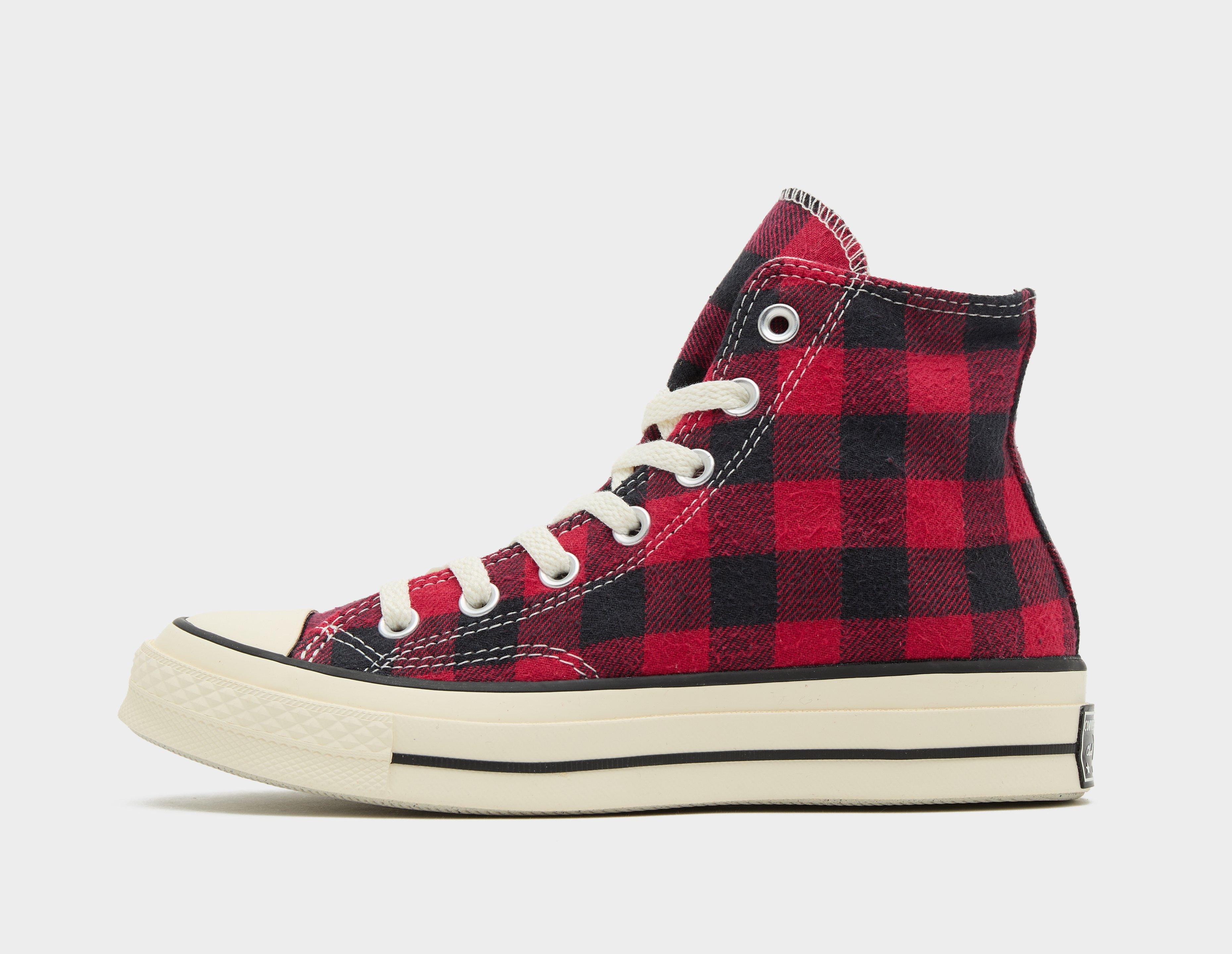 Red tartan sale converse