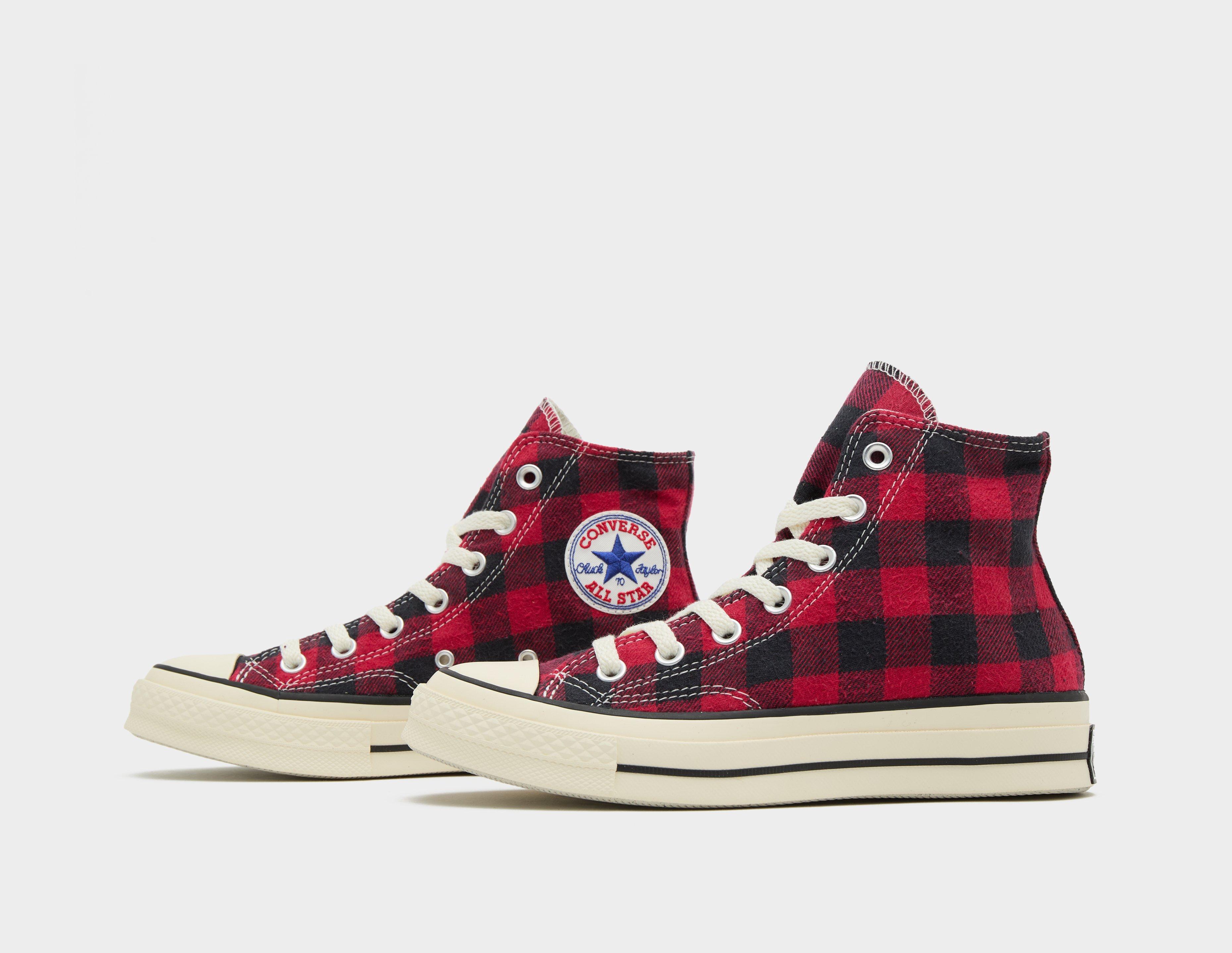 Red tartan deals converse