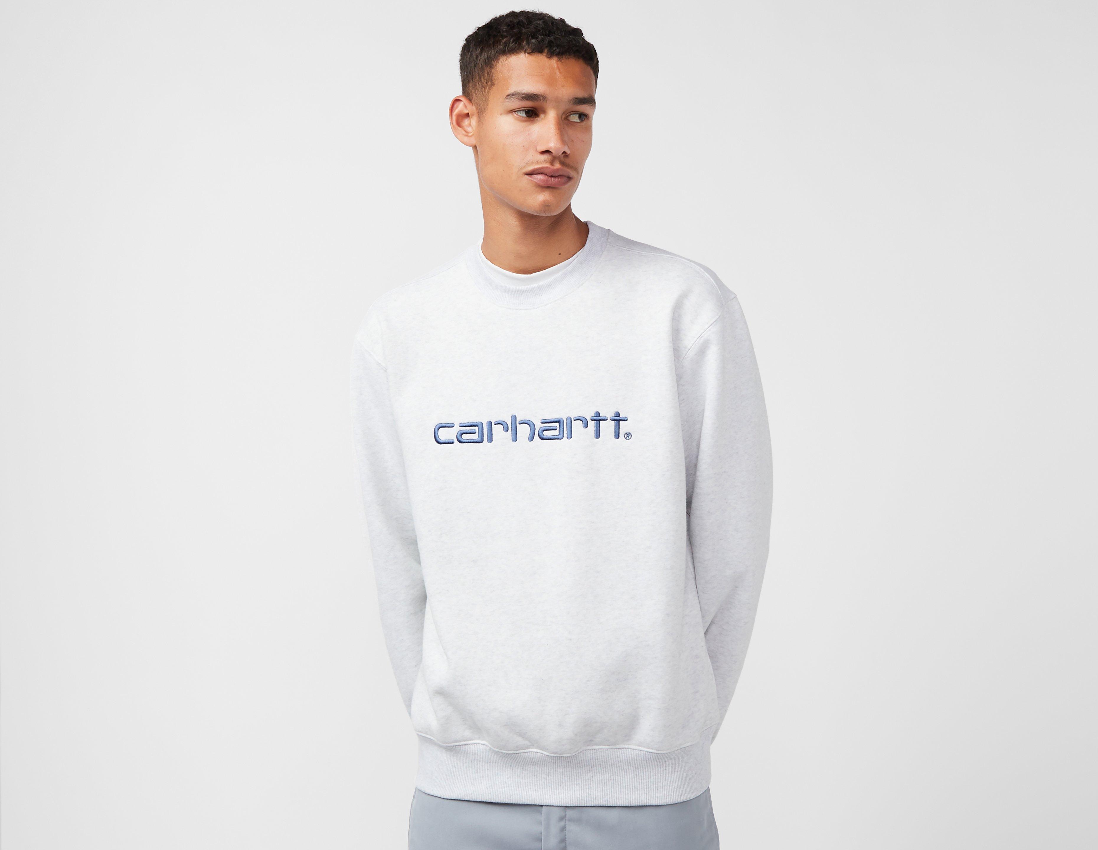 Half Zipper Polo Neck Sweatshirt indigo Grey Carhartt WIP Script