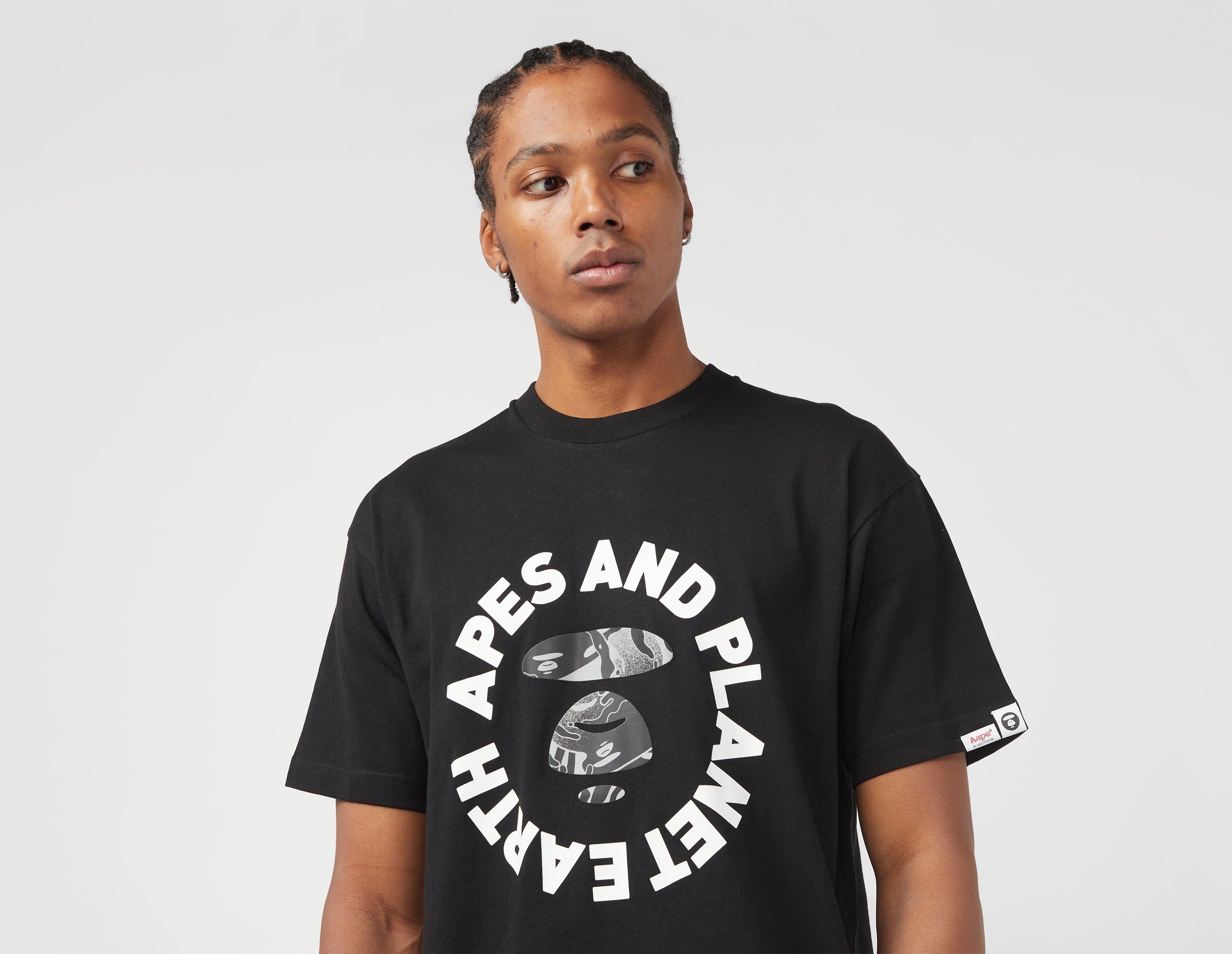 Black AAPE By A Bathing Ape Planet Earth T Shirt size