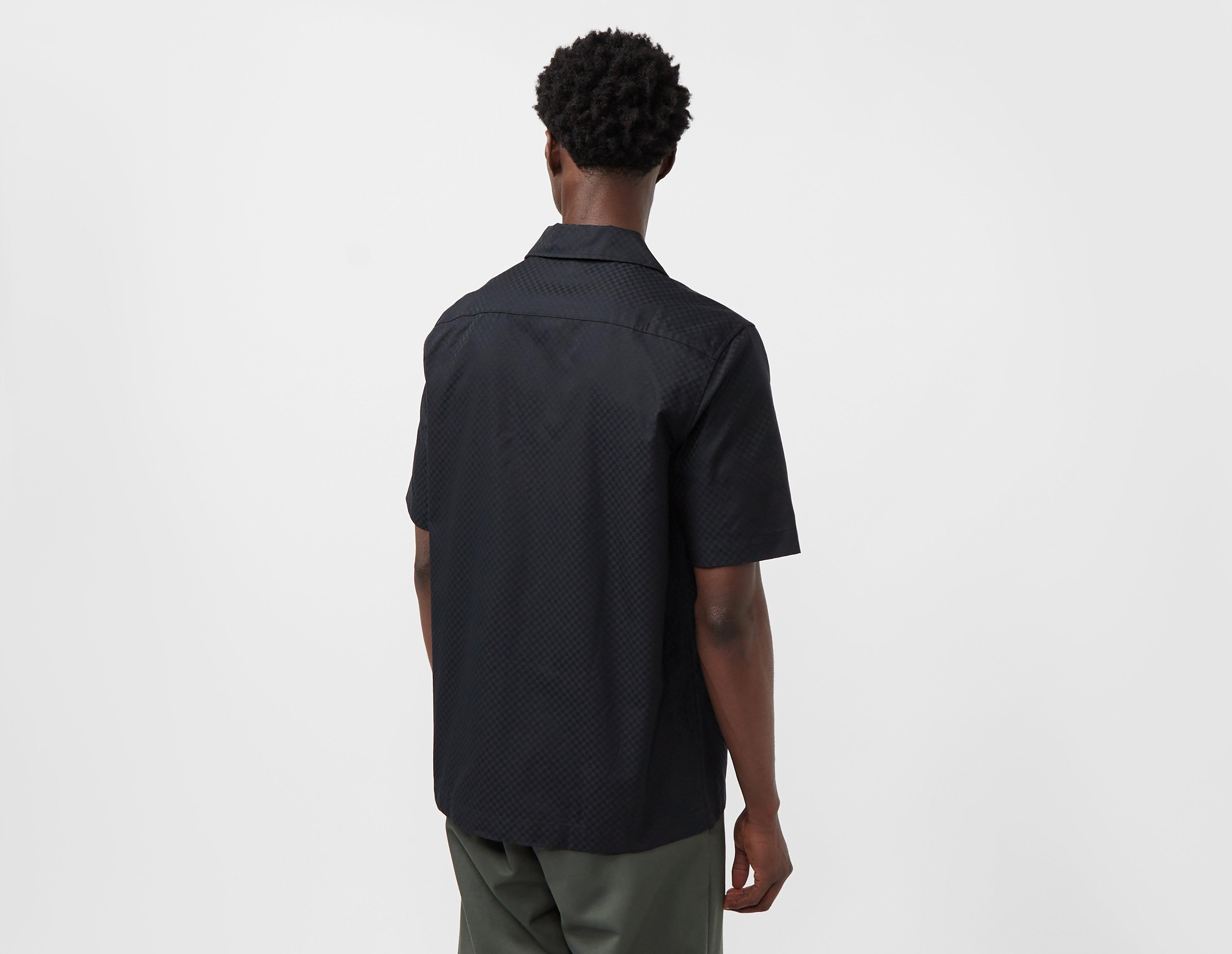 Black Fred Perry Chequerboard Revere Collar Shirt Padded | New