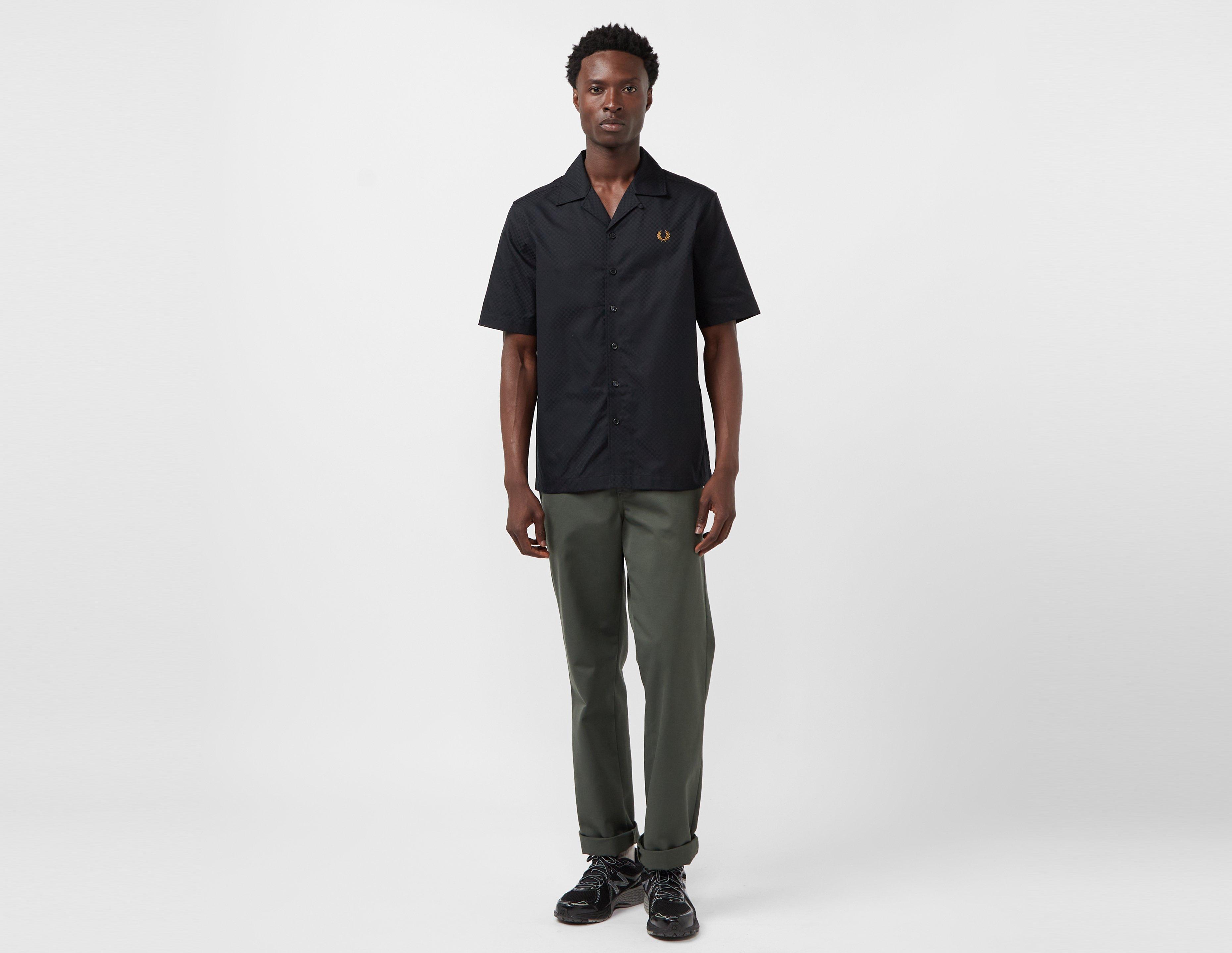 Fred Perry Printed Revere Collar Shirt in Black