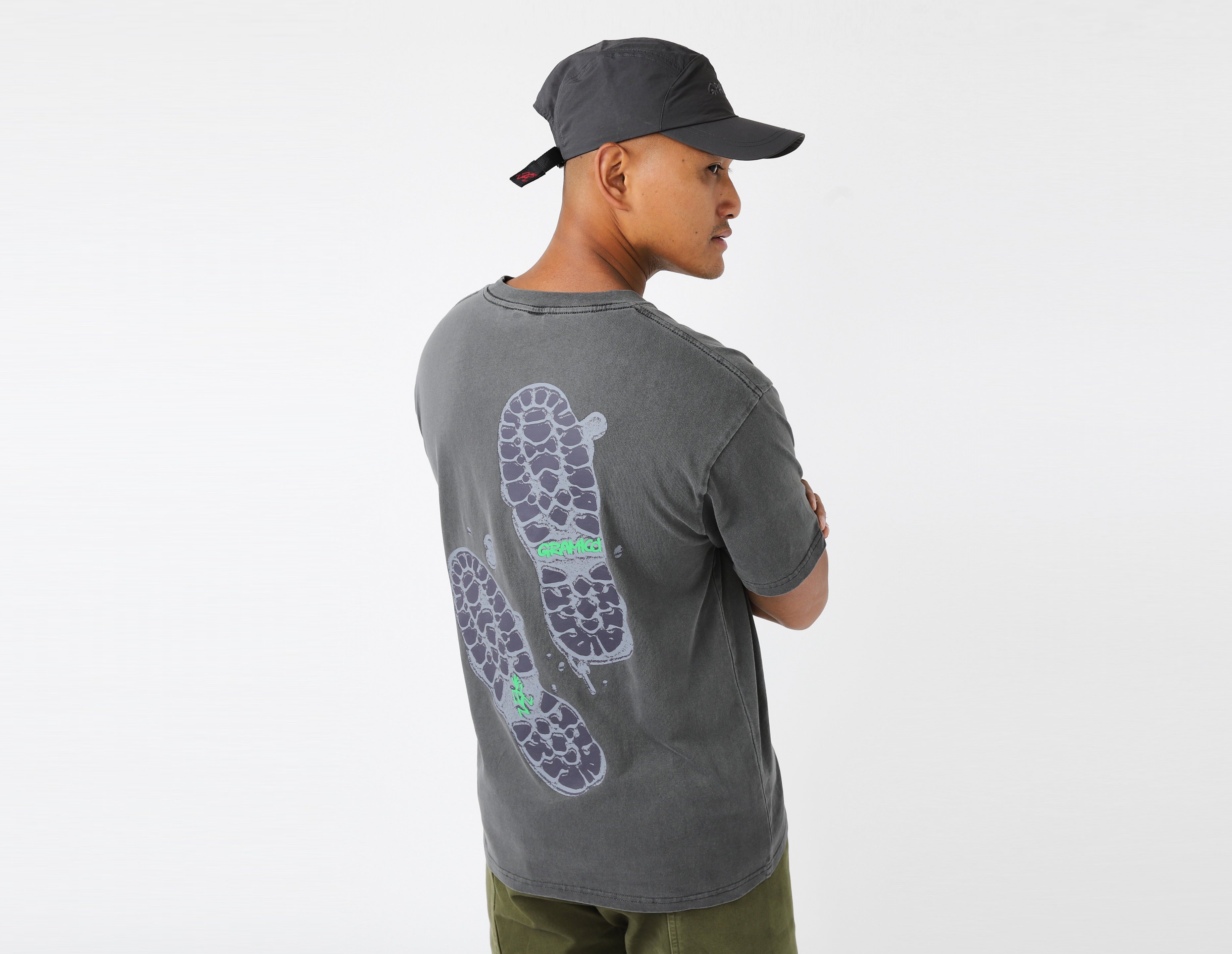 Grey Gramicci Footprints T-Shirt | size?