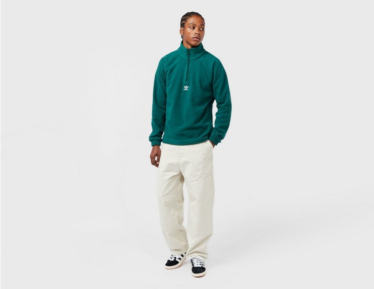 Green adidas Originals Trefoil 1/2 Zip Fleece | size?