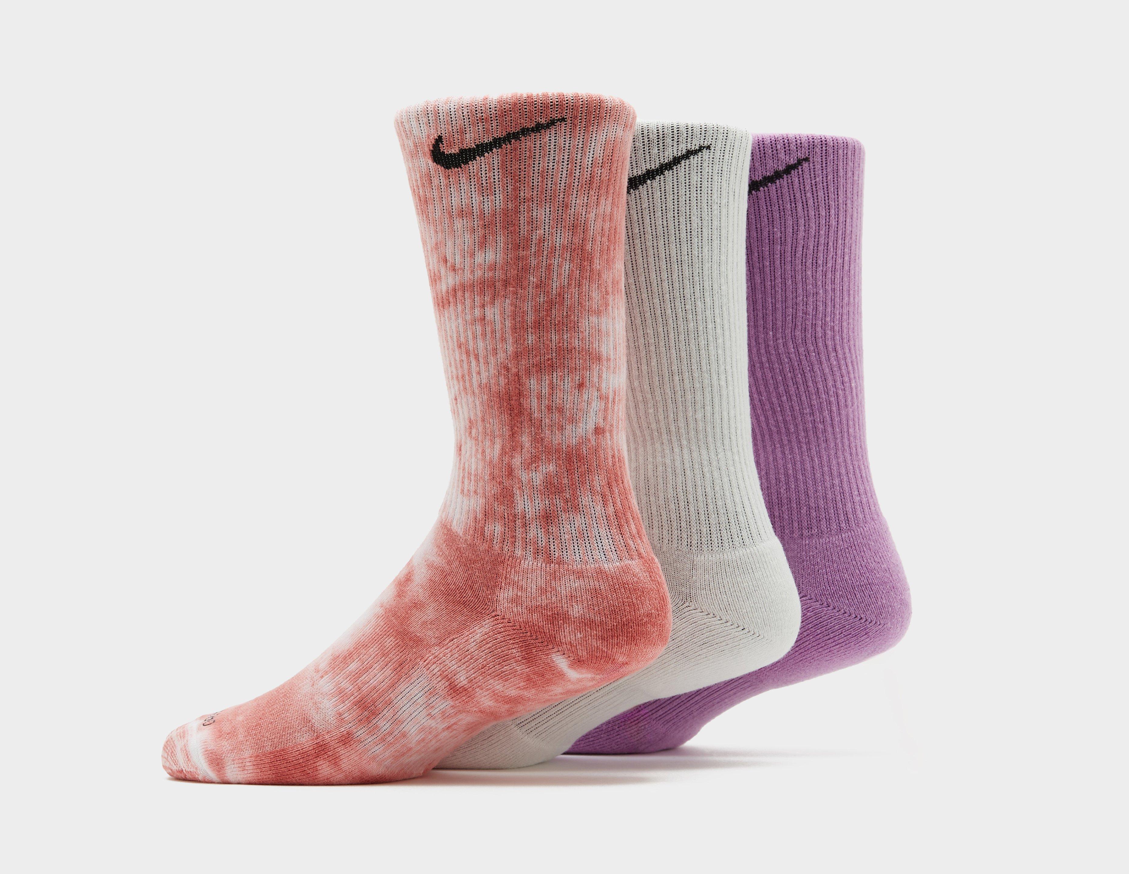 Nike Lot de 3 paires de Chaussettes Tie Dye Rose- Size? France