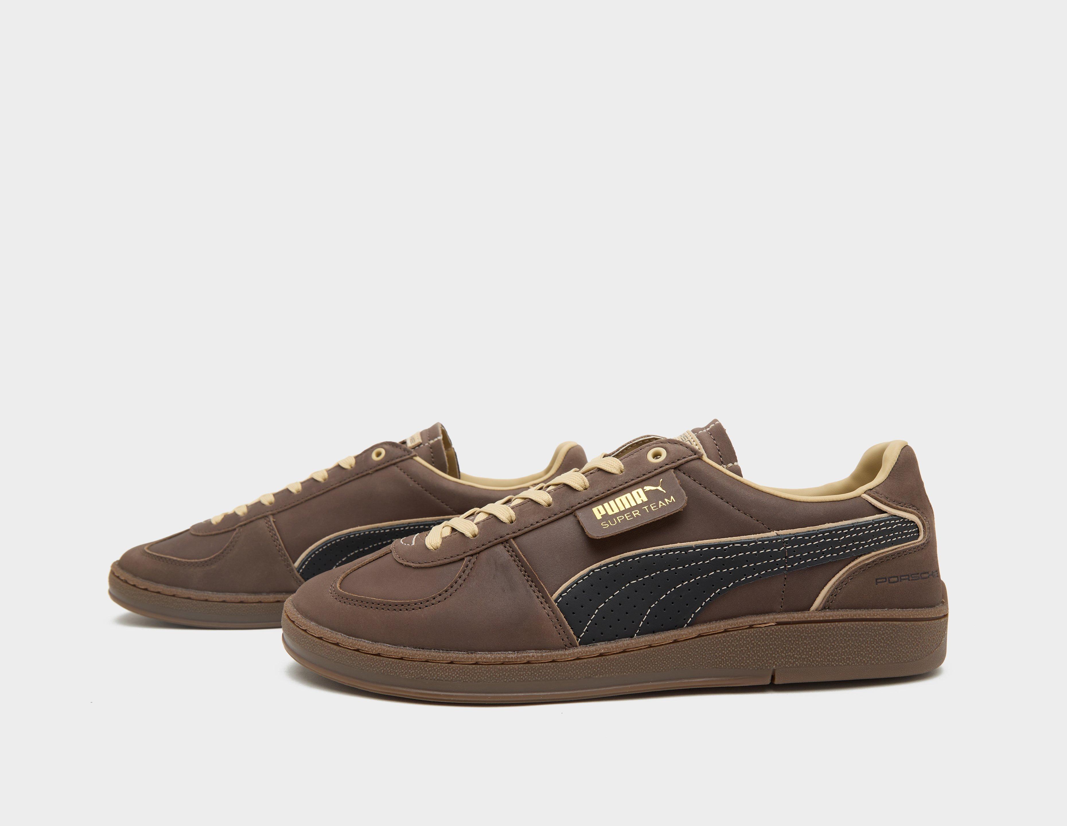 Puma brown leather deals shoes