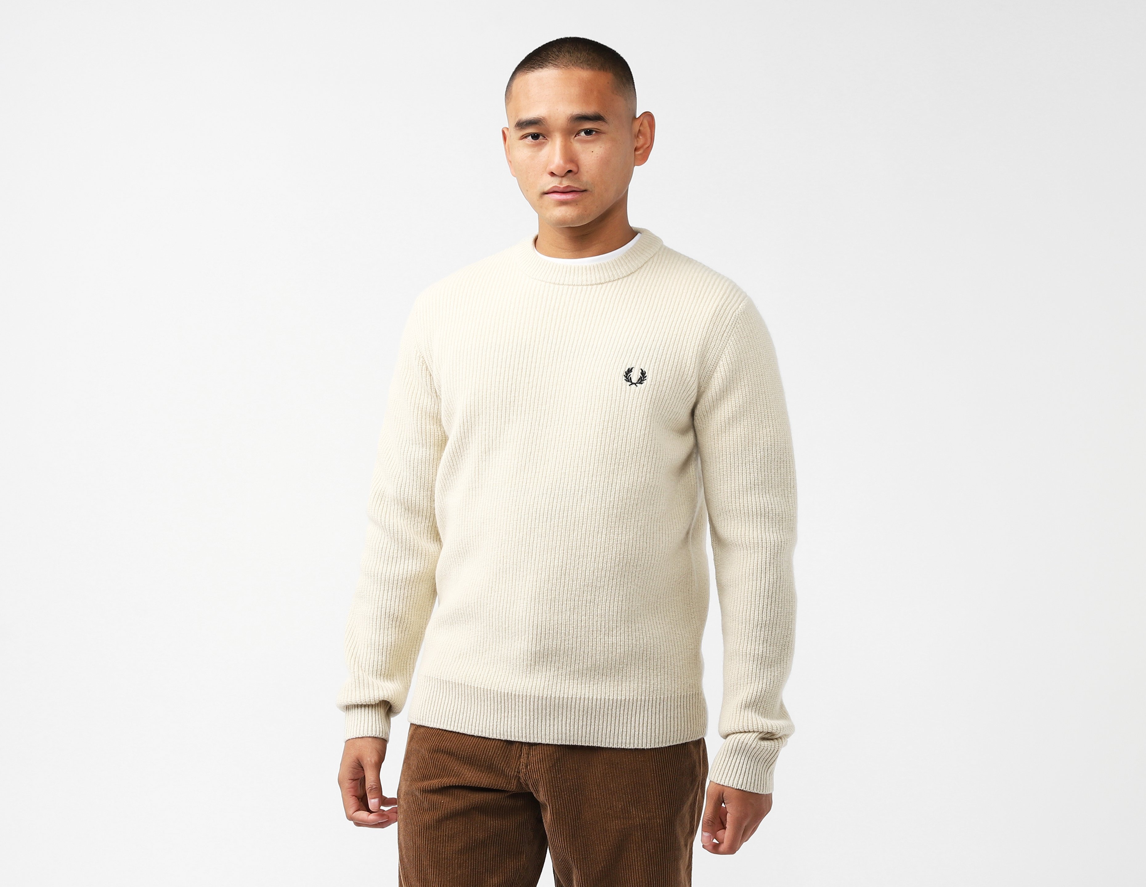 Brown Fred Perry Lambswool Jumper | size? Ireland