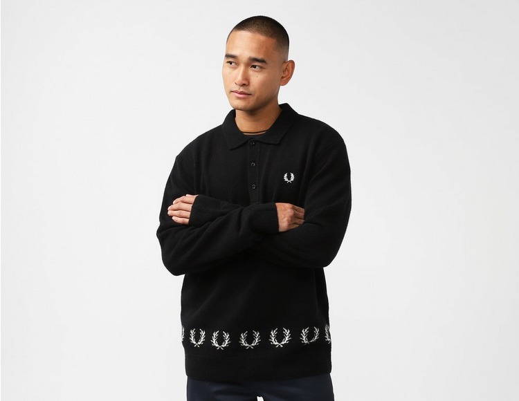 Fred Perry Laurel Wreath Knitted Polo Neck Sweatshirt
