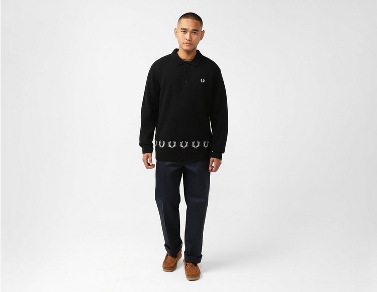 Fred Perry Laurel Wreath Knitted Polo Neck Sweatshirt