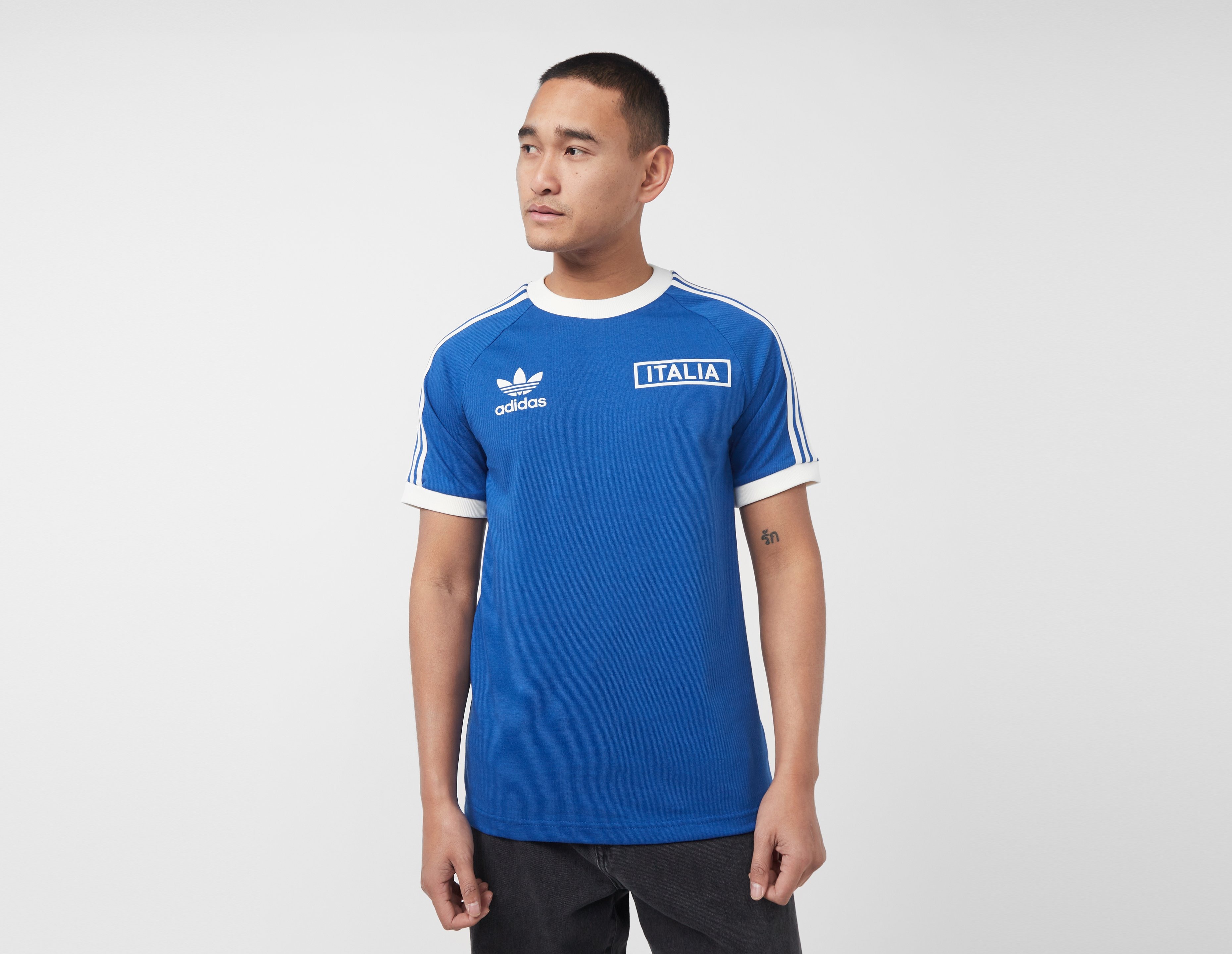 Blue adidas Originals Italy Adicolor Classics 3-Stripes T-Shirt | size?