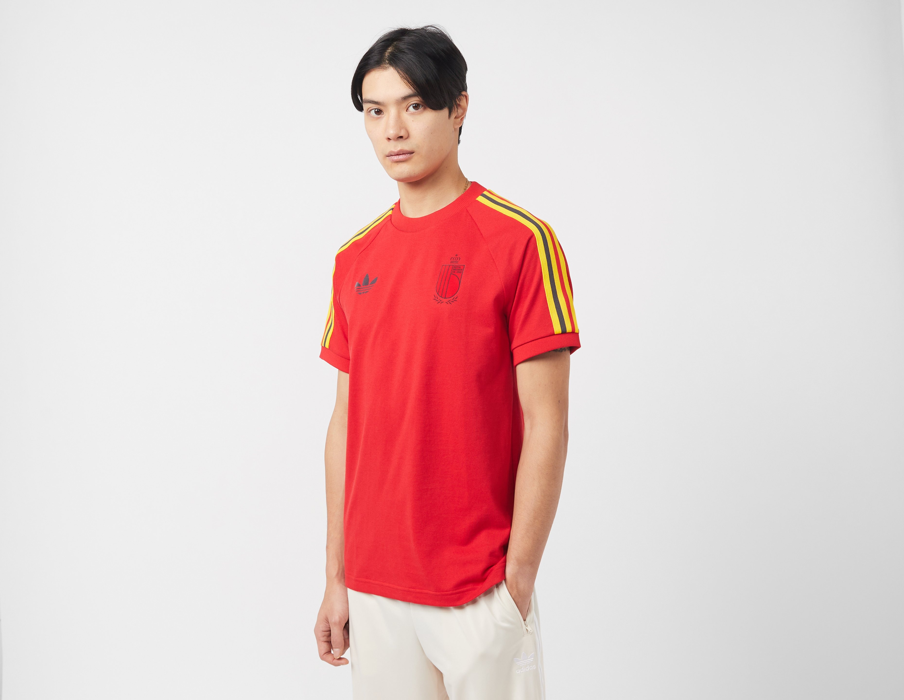 Red adidas Originals Belgium Adicolor Classics 3-Stripes T-Shirt | size?