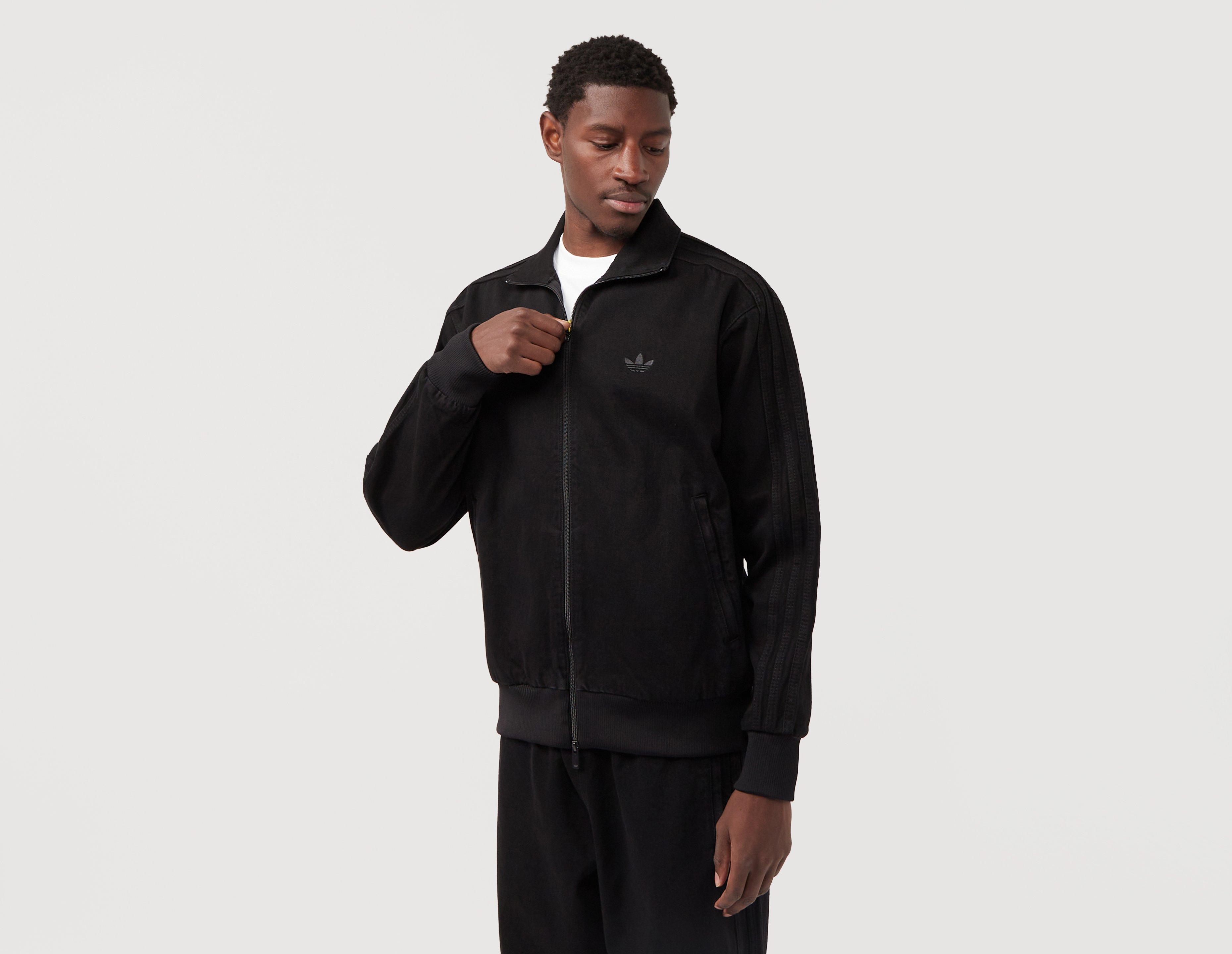 Adidas originals firebird track shop top in black velvet