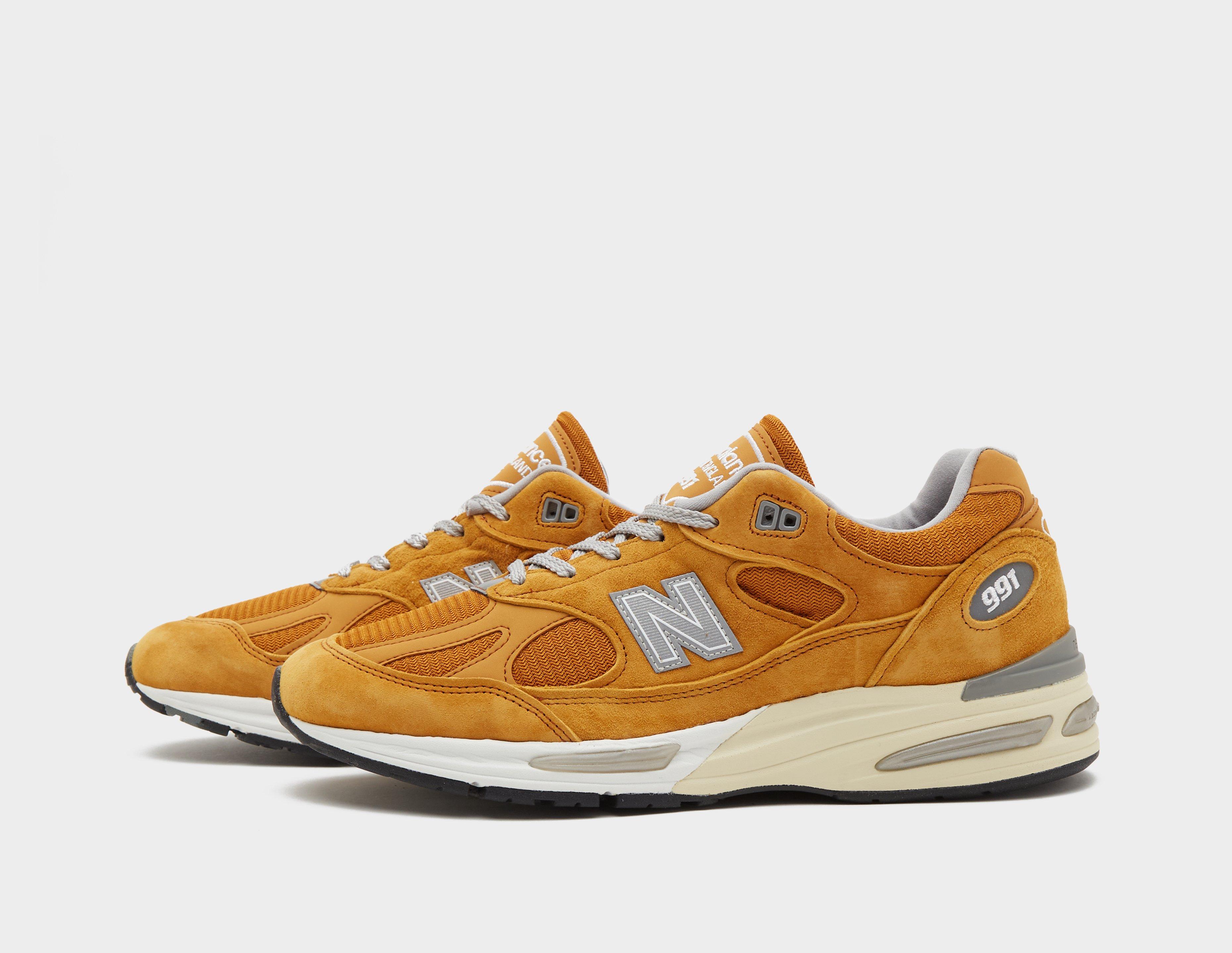 Yellow New Balance 991v2 Made in UK size
