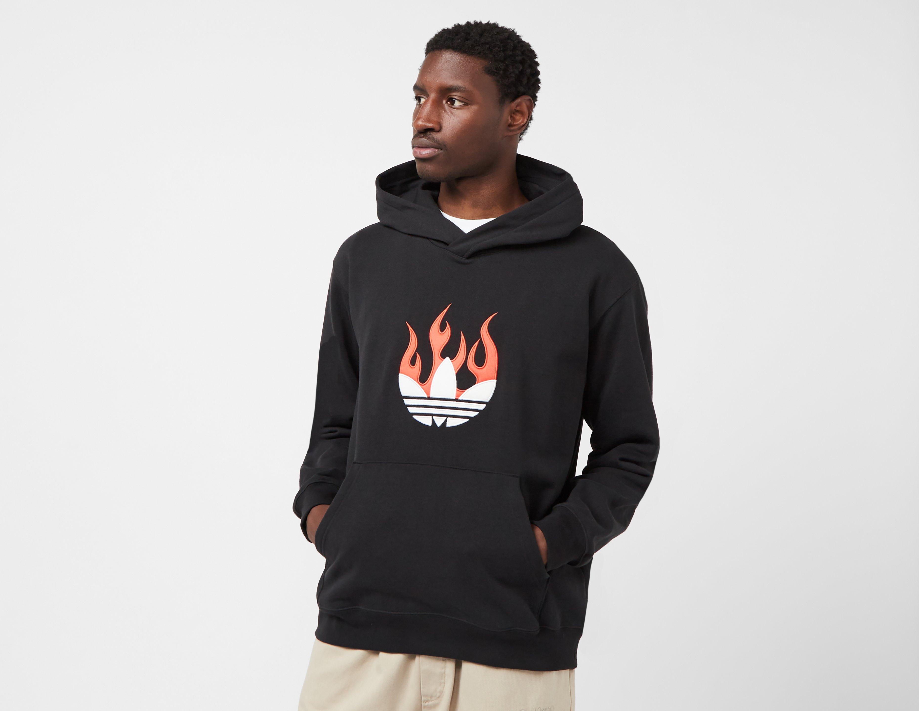 Black adidas Flames Hoodie size