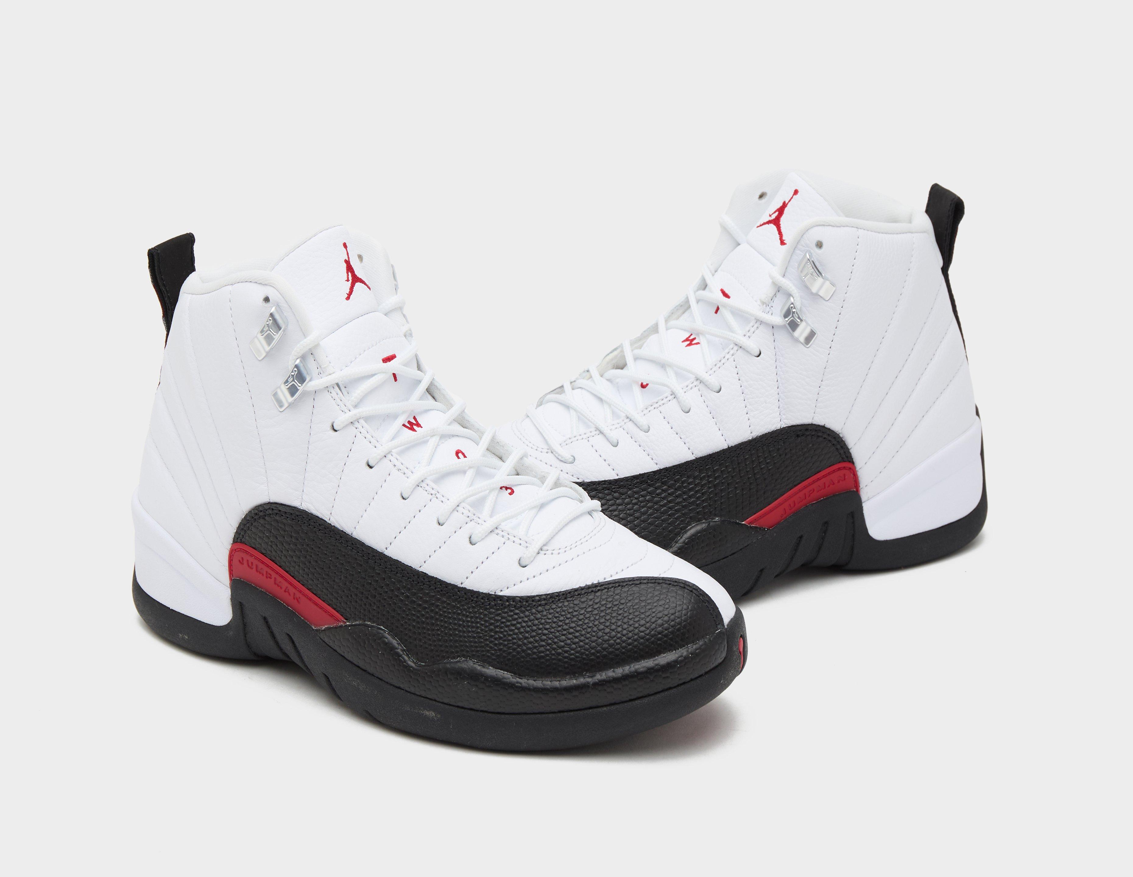 New jordans 12 white and red best sale