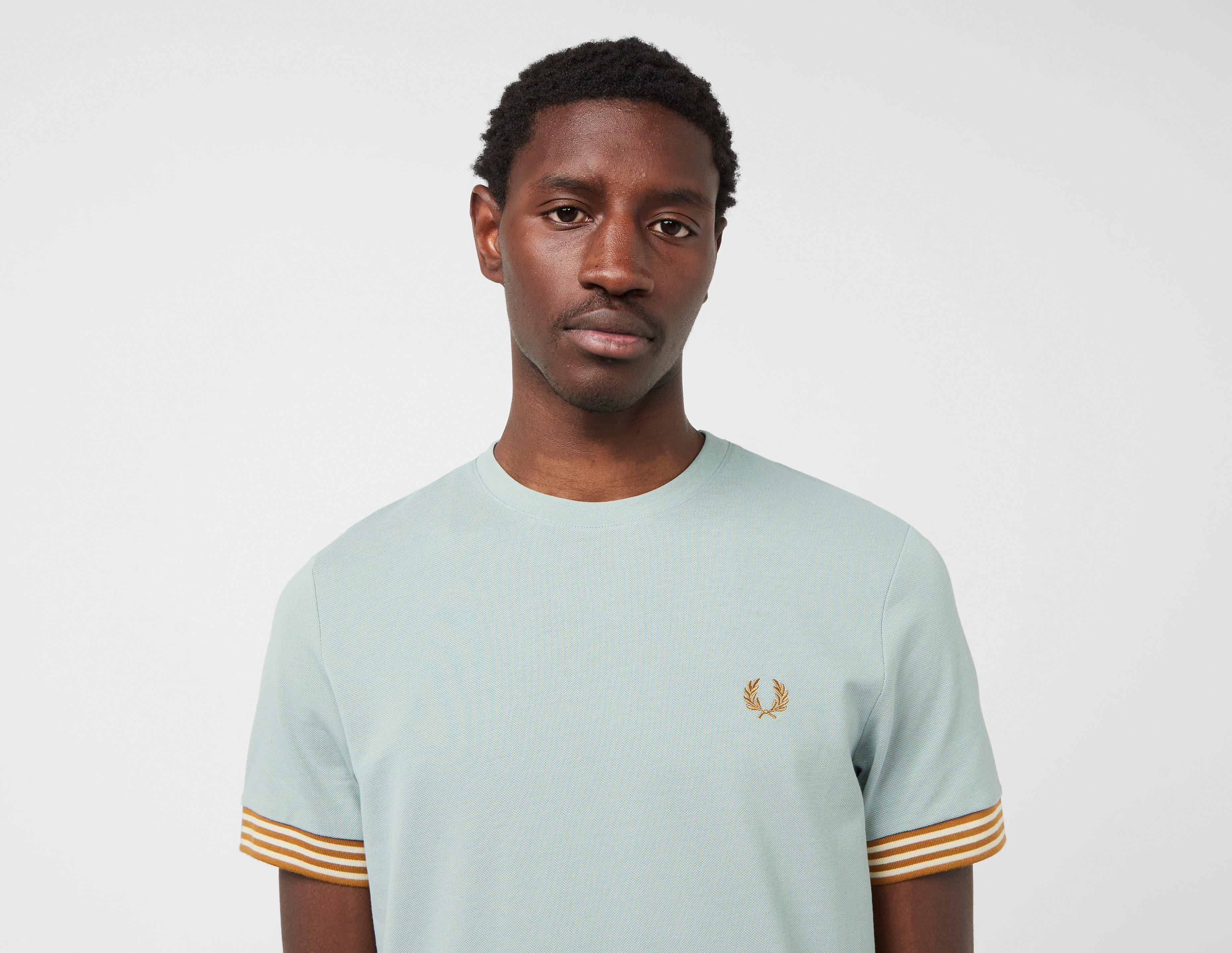 【FRED PERRY】 ★ Striped Cuff T-Shirt ★ Better Cotton 100% Fred Perry Striped Cuff T-Shirt Bleu- Size? France