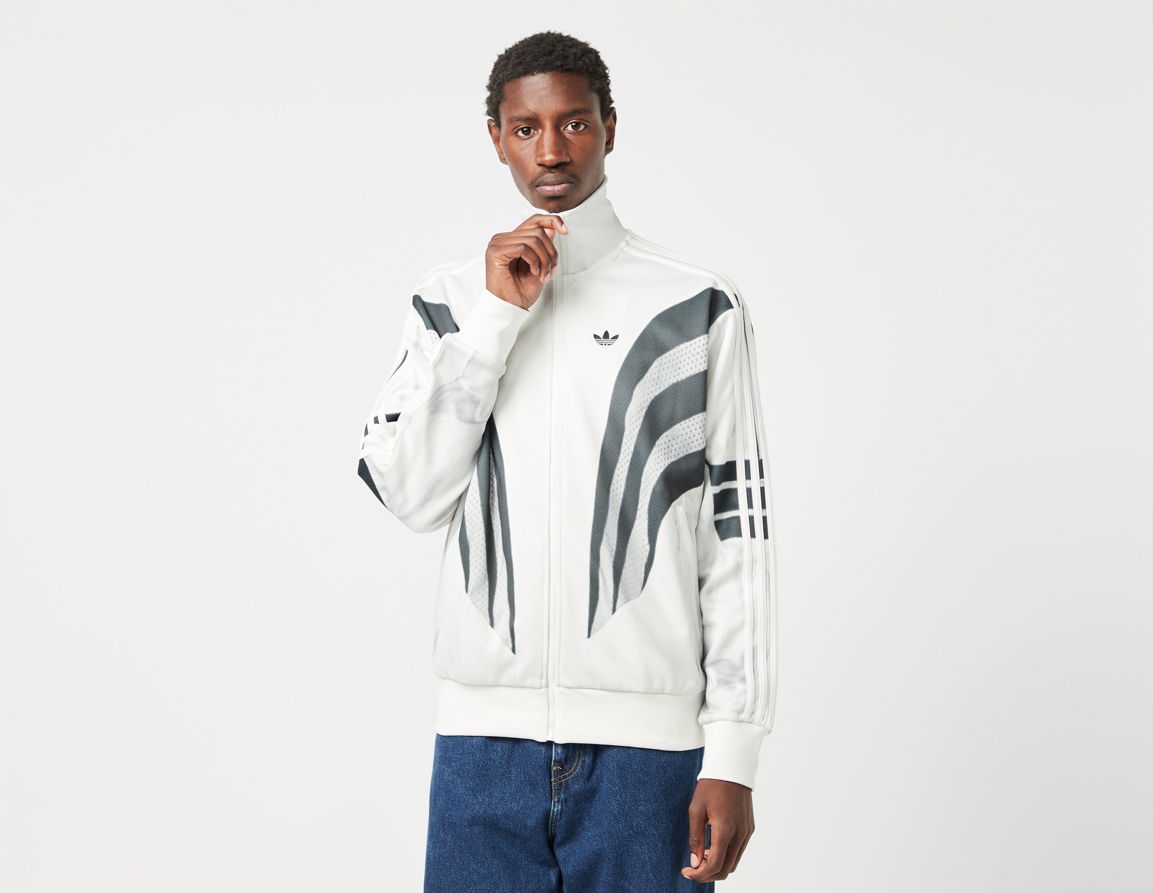 White adidas Originals Premium Print Track Top | size?