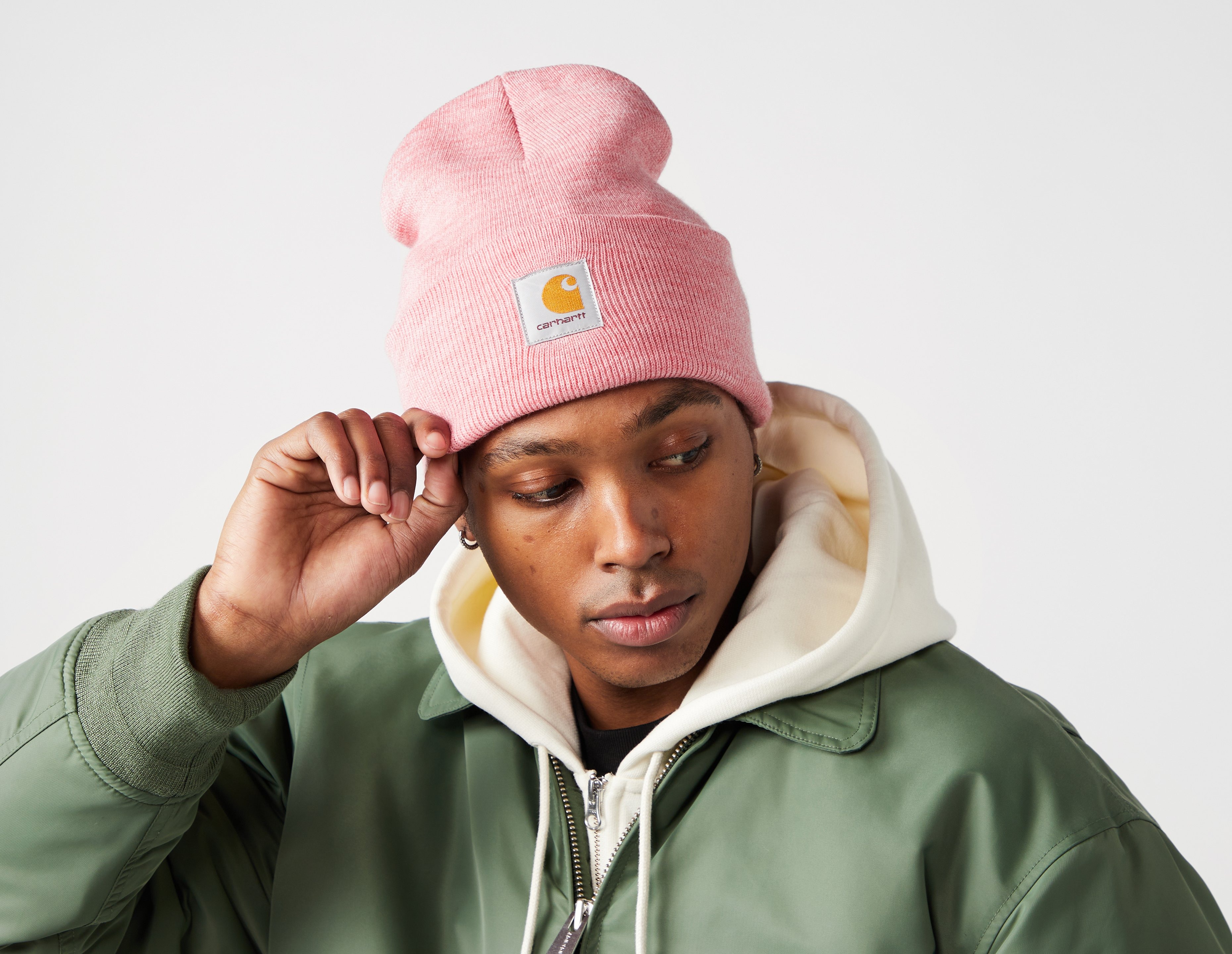 Pink Carhartt WIP Watch Beanie size