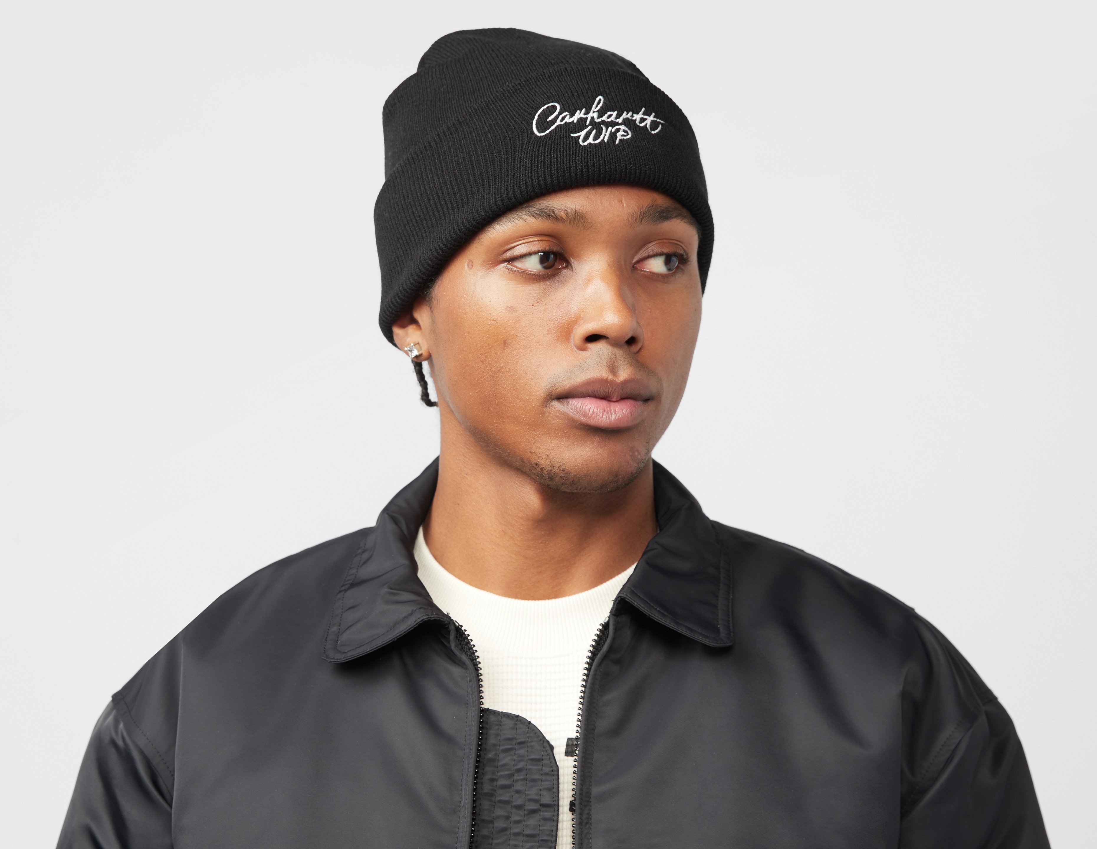 Black Carhartt WIP Signature Beanie size