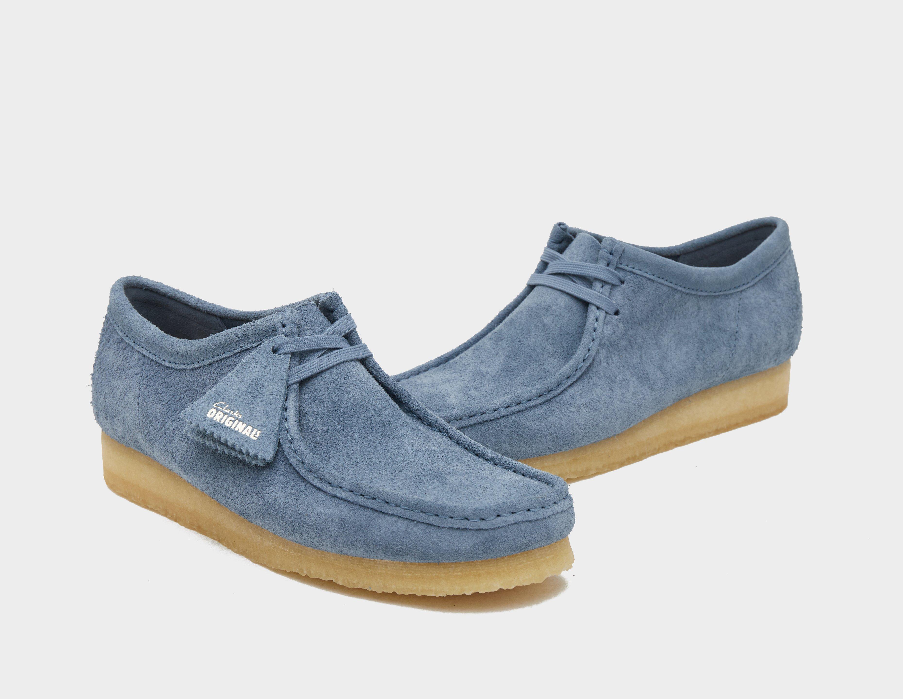 Blue clarks wallabees clearance