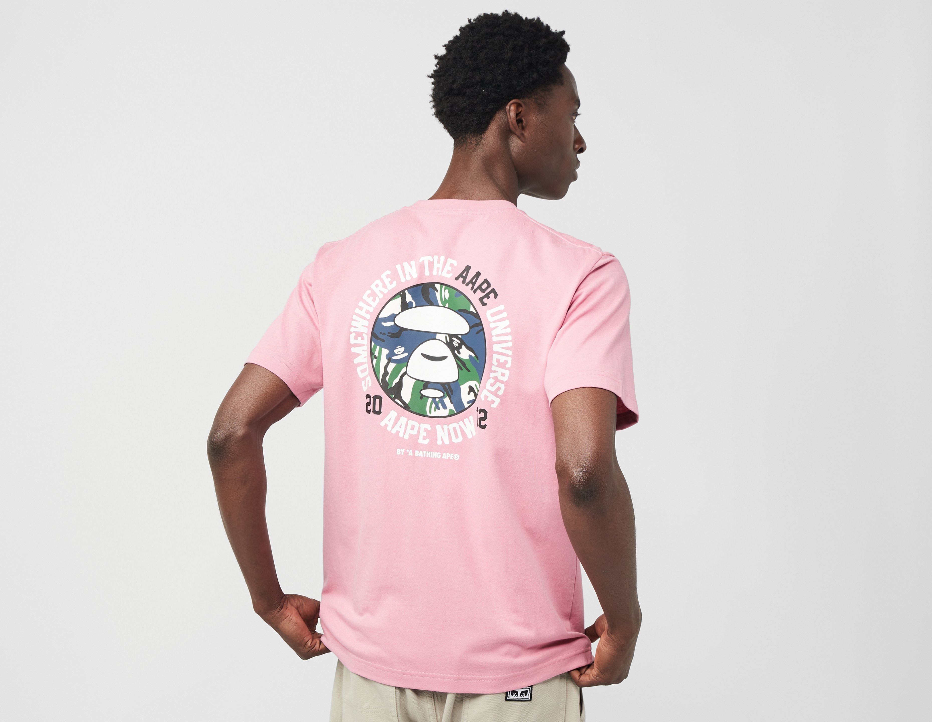 AAPE By A Bathing Ape Back Print Graphic T Shirt Rosa size Deutschland