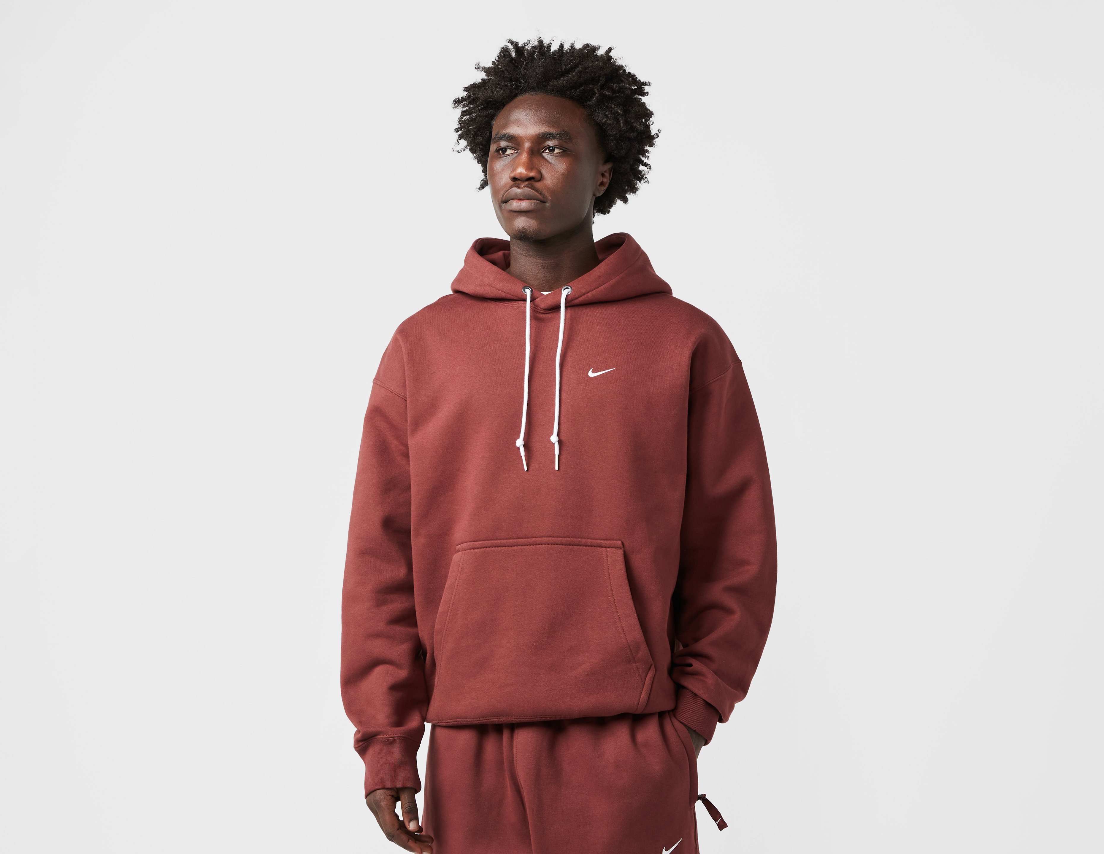 Red Nike Solo Swoosh Fleece Hoodie size