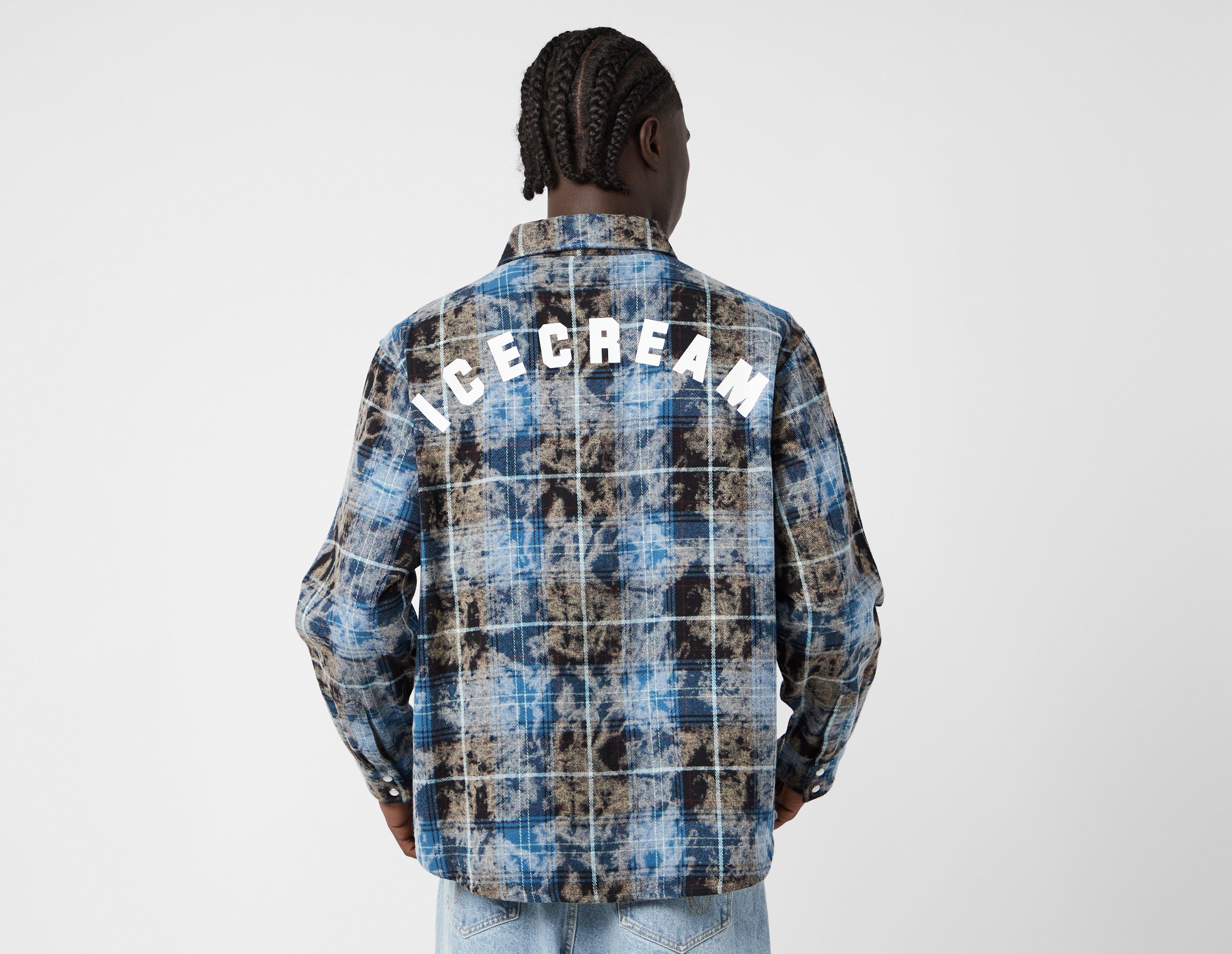 ICECREAM Acid Wash Check Shirt