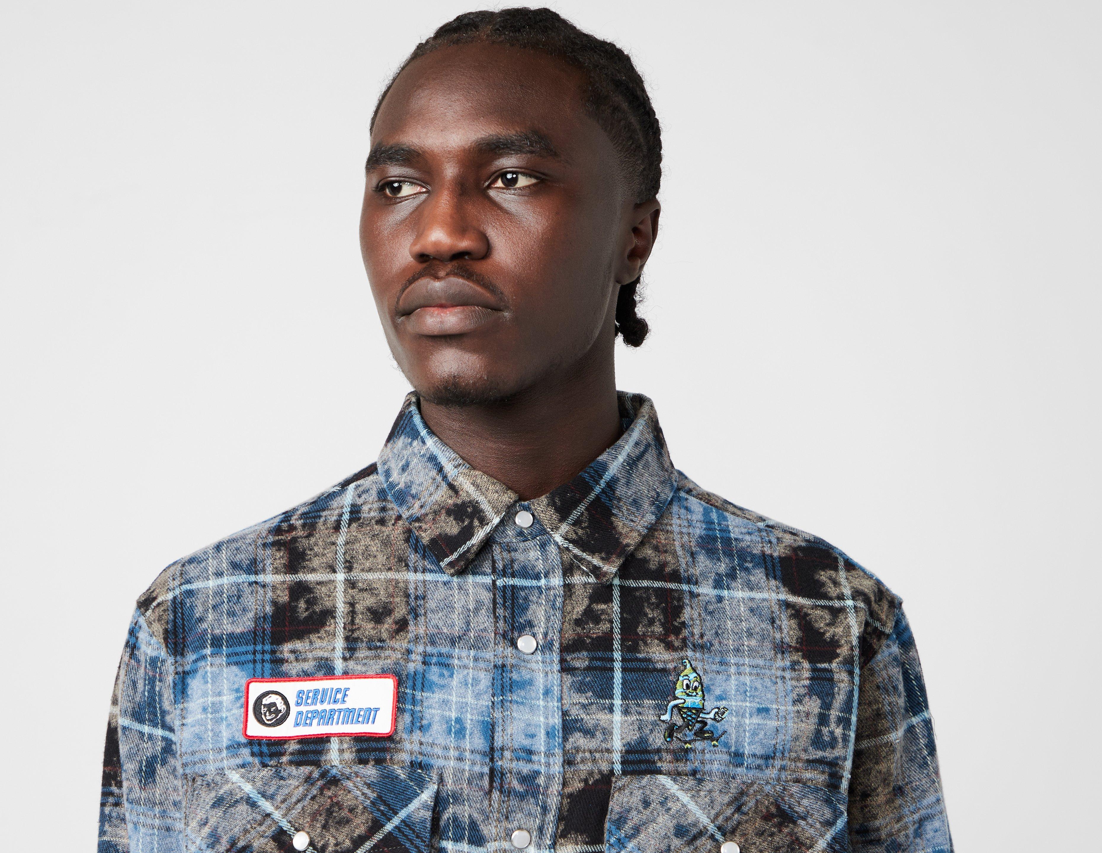 ICECREAM Acid Wash Check Shirt