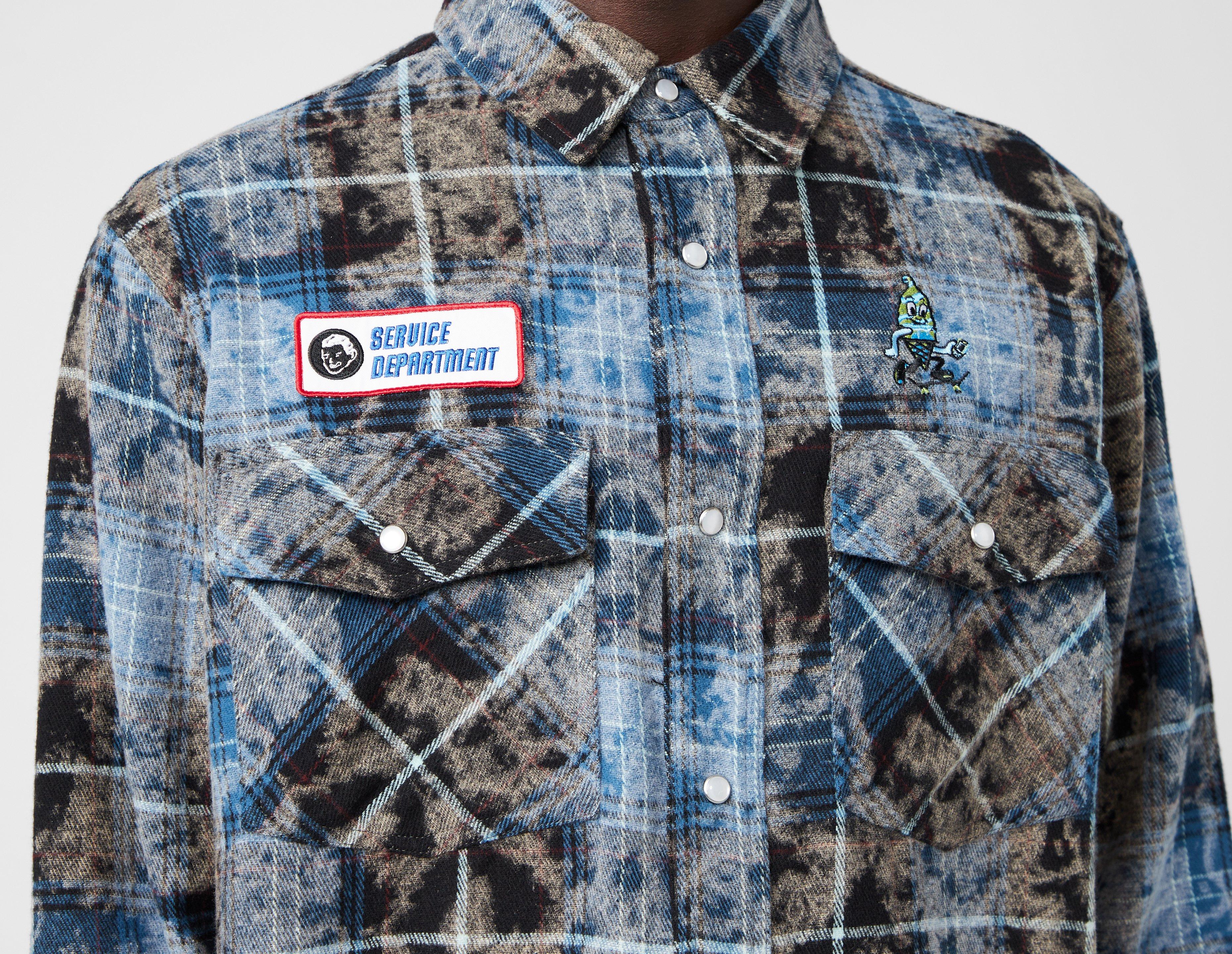ICECREAM Acid Wash Check Shirt